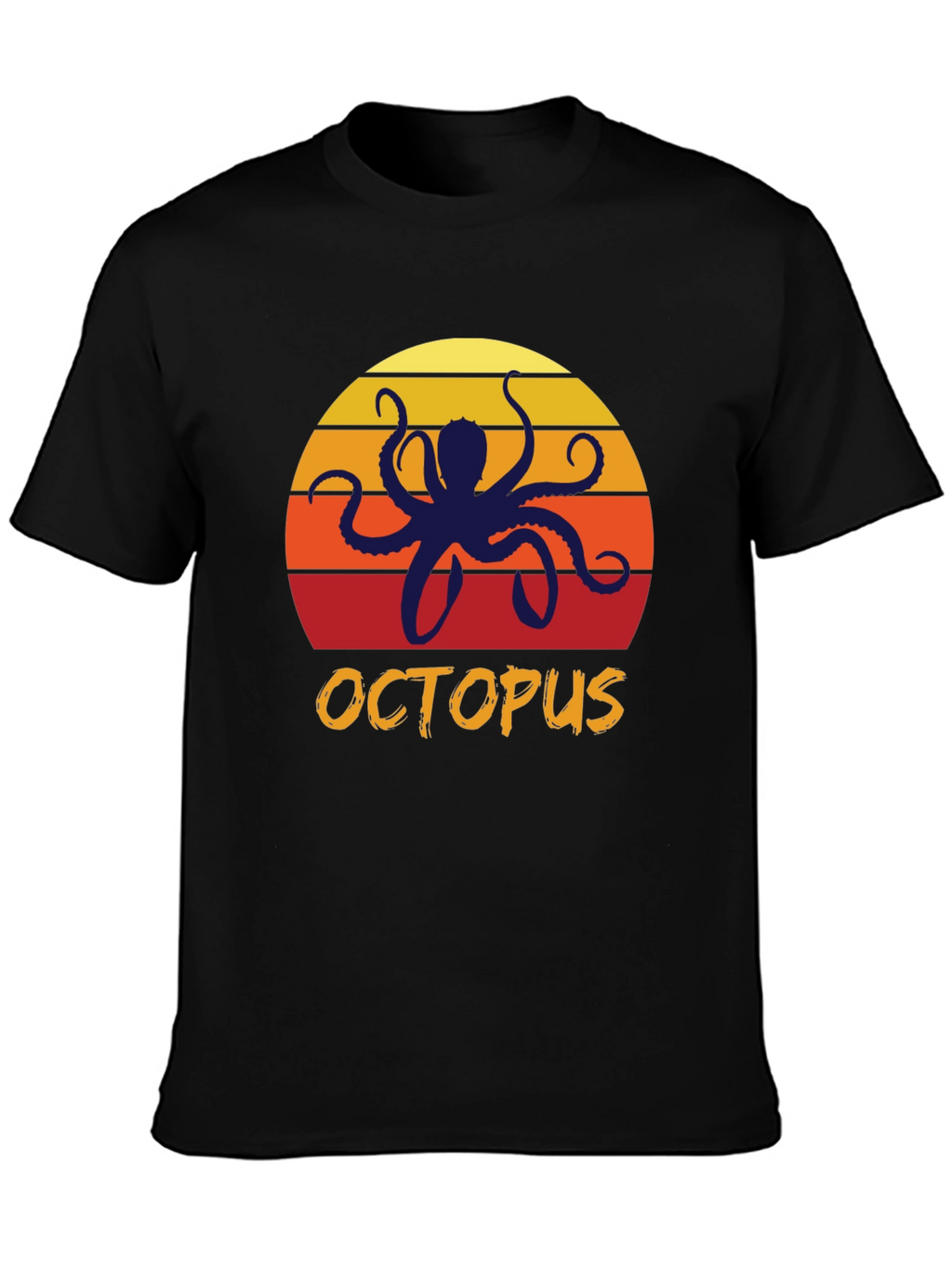 Sunset Octopus Graphic Tee - Retro Style