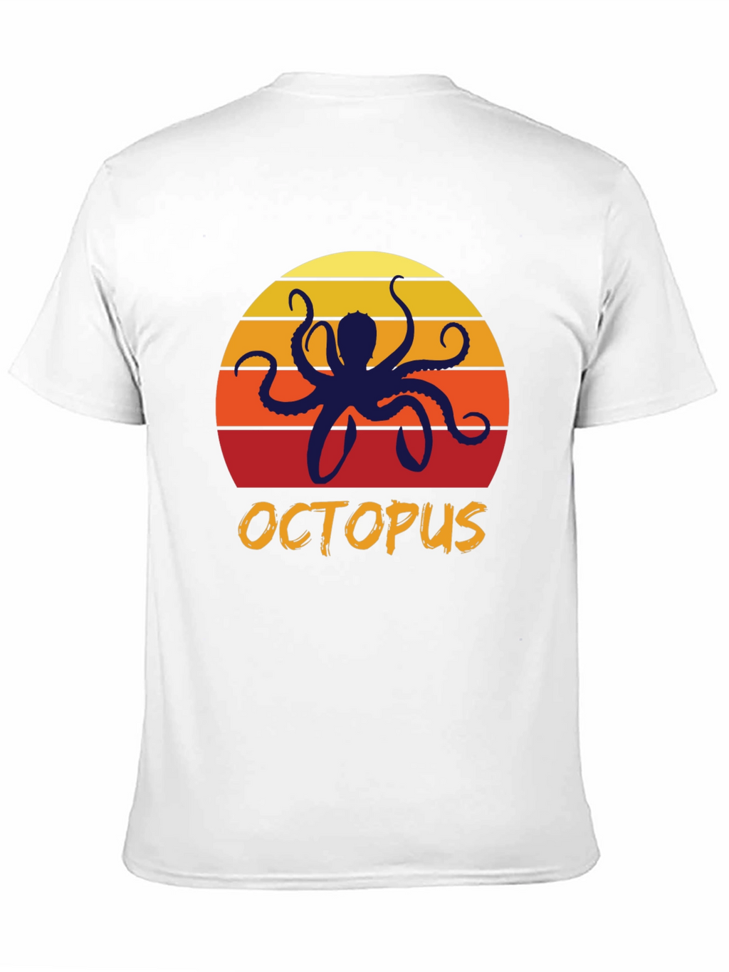 Sunset Octopus Graphic Tee - Retro Style