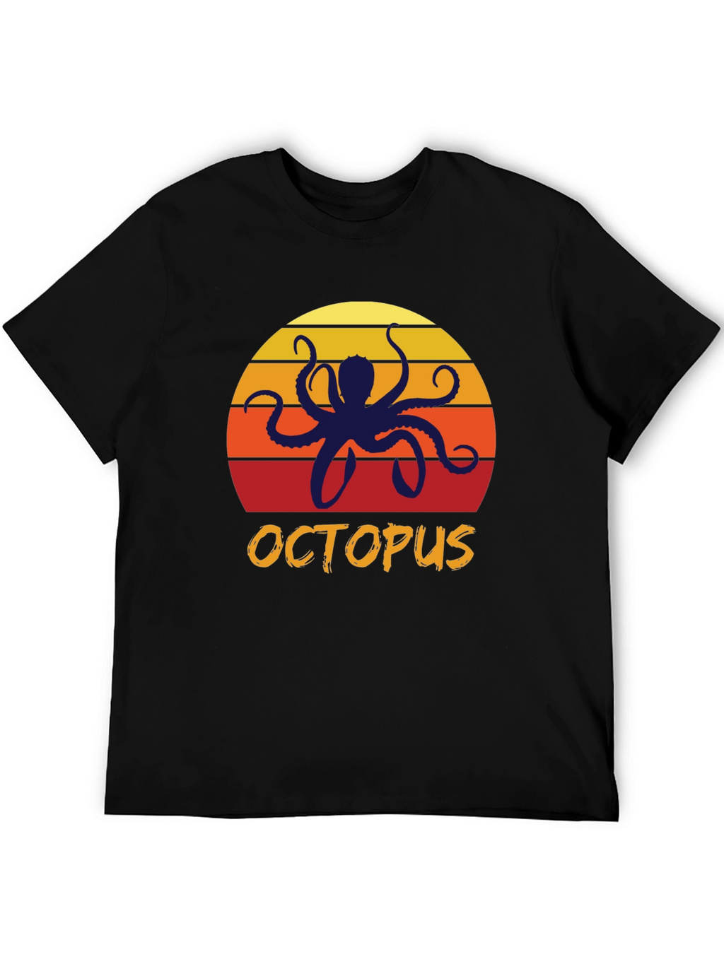 Sunset Octopus Graphic Tee - Retro Style