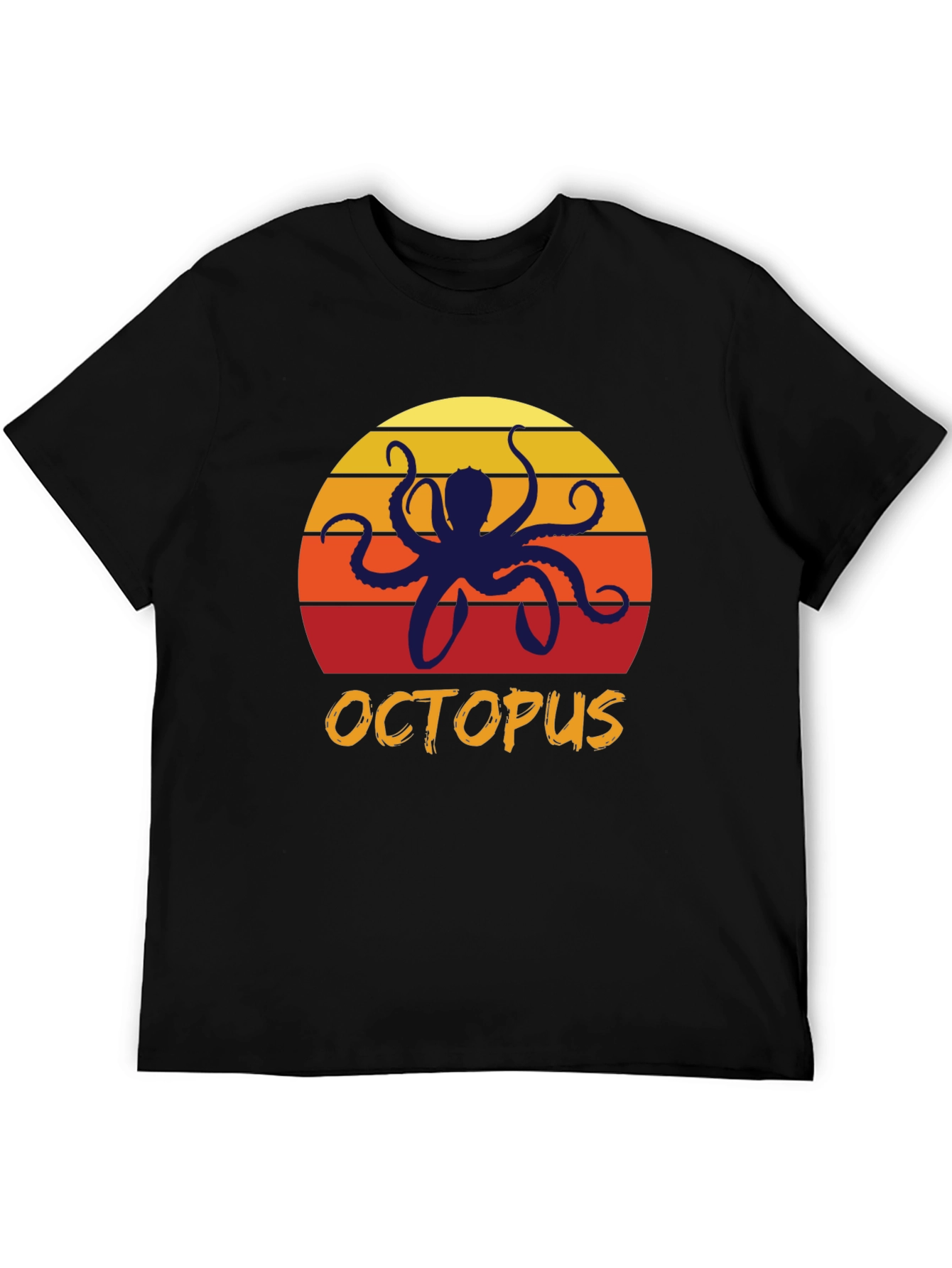 Sunset Octopus Graphic Tee - Retro Style