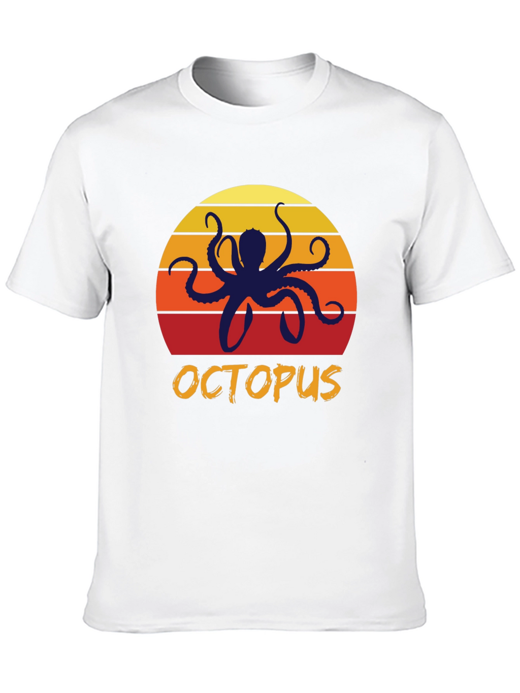 Sunset Octopus Graphic Tee - Retro Style