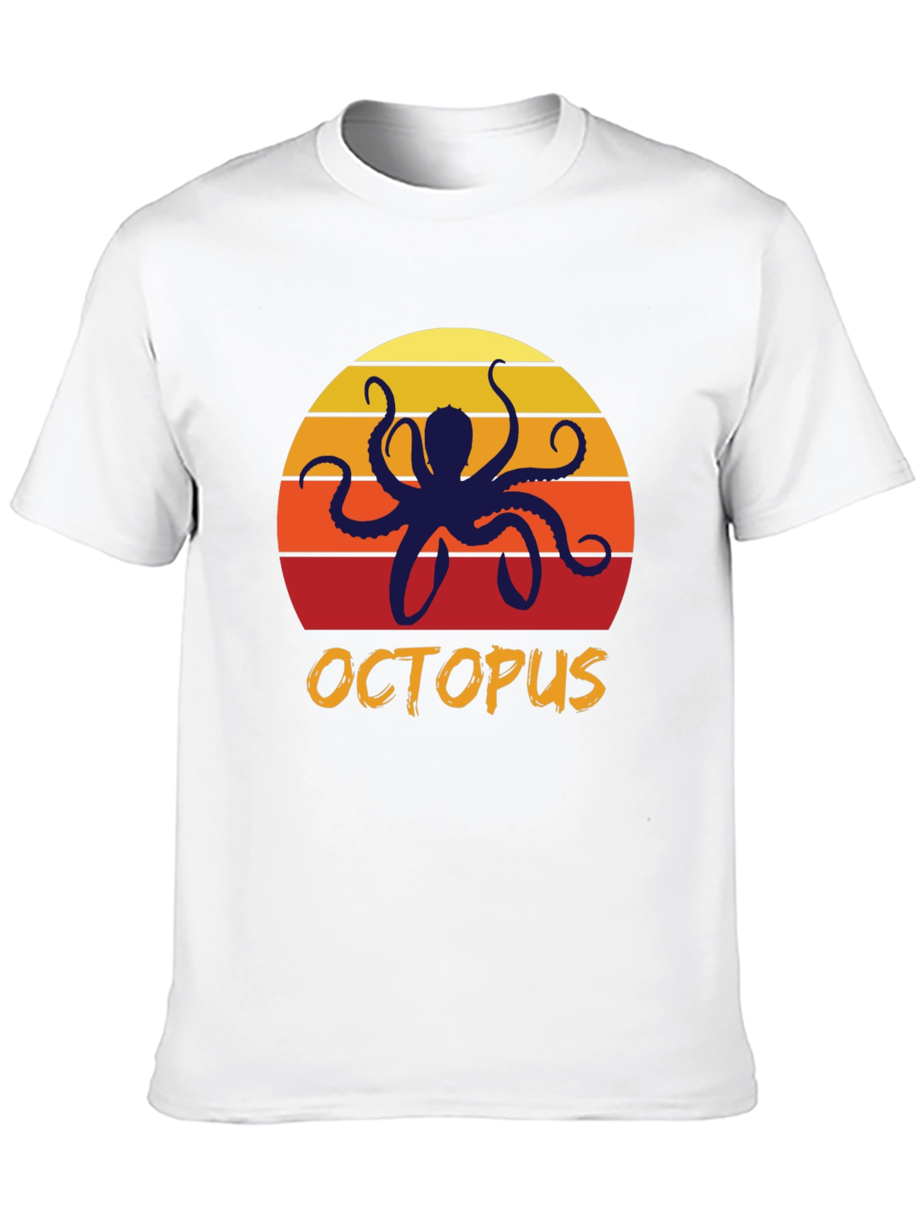 Sunset Octopus Graphic Tee - Retro Style