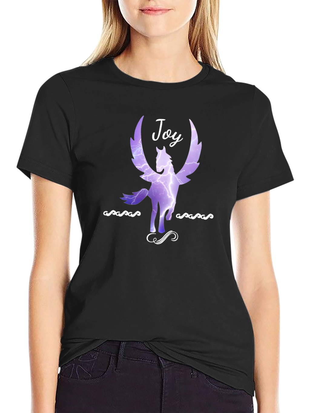 Joy Pegasus Graphic Tee - Black