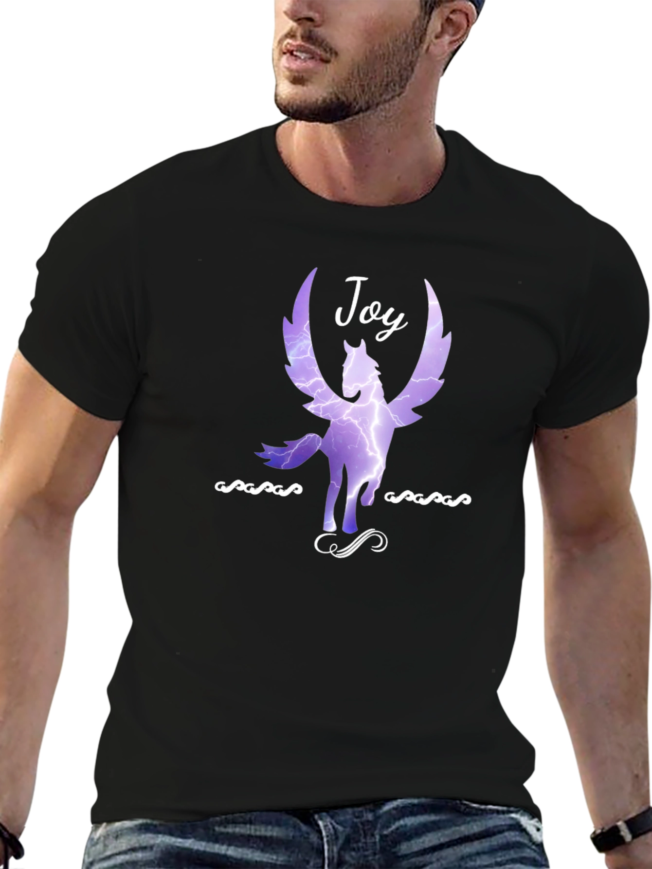 Joy Pegasus Graphic Tee - Black