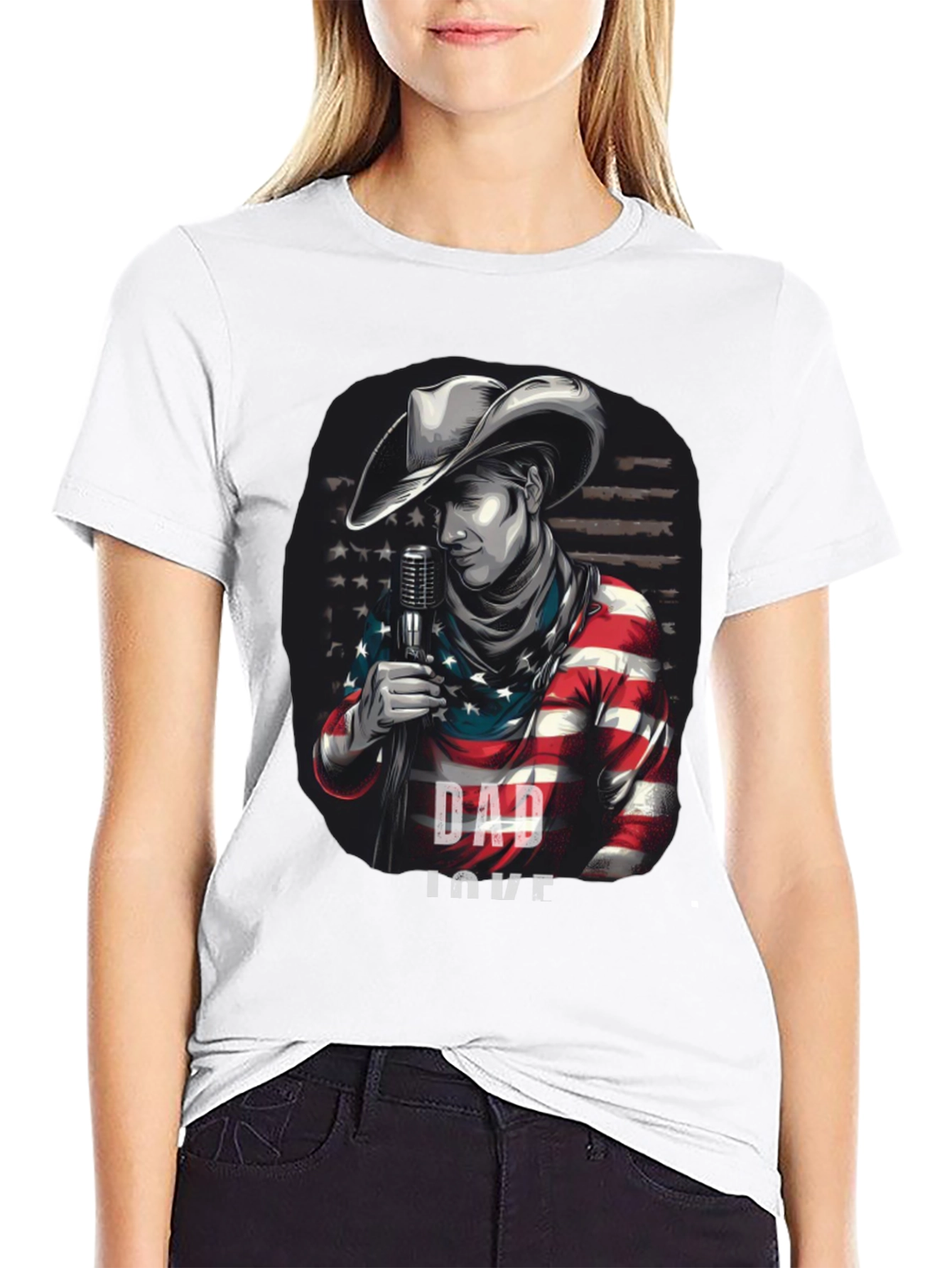 Dad Love American Cowboy Graphic T-Shirt