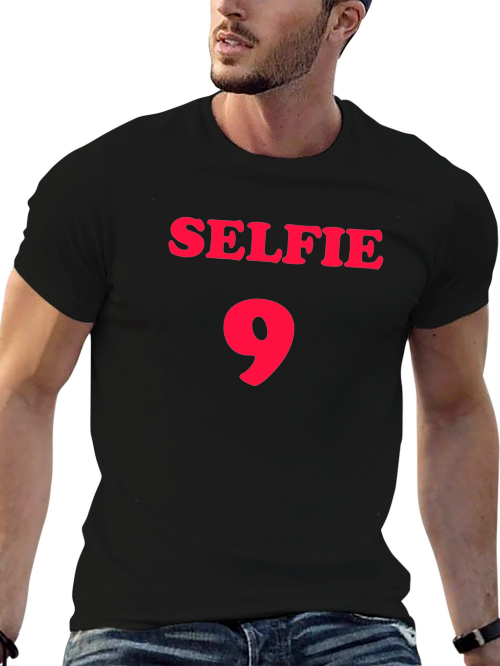 Selfie 9 Black Graphic T-Shirt