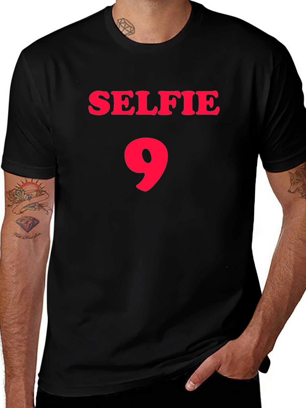 Selfie 9 Black Graphic T-Shirt