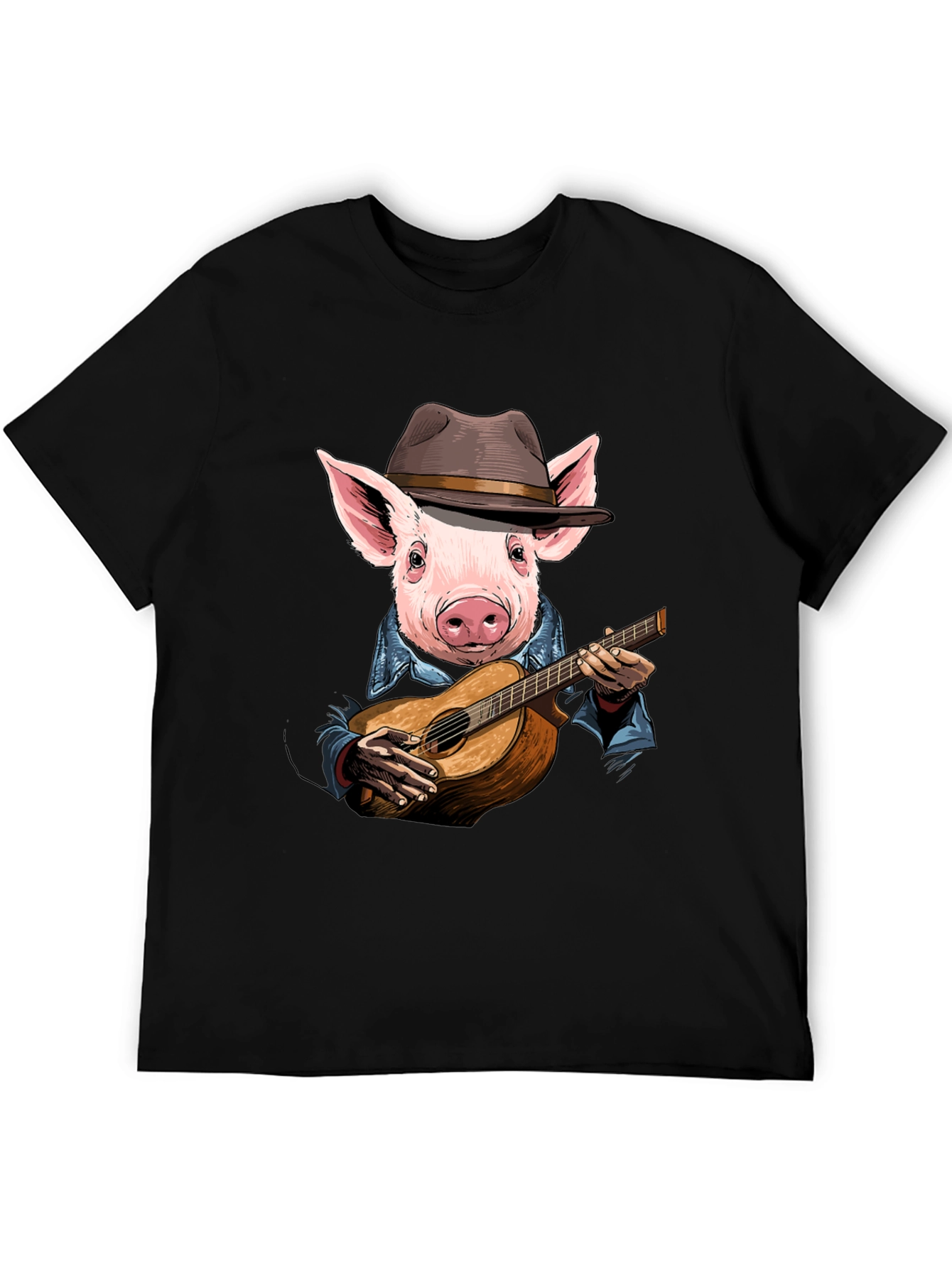 Pig Playing Guitar T-Shirt - Unique Animal Graphic Tee