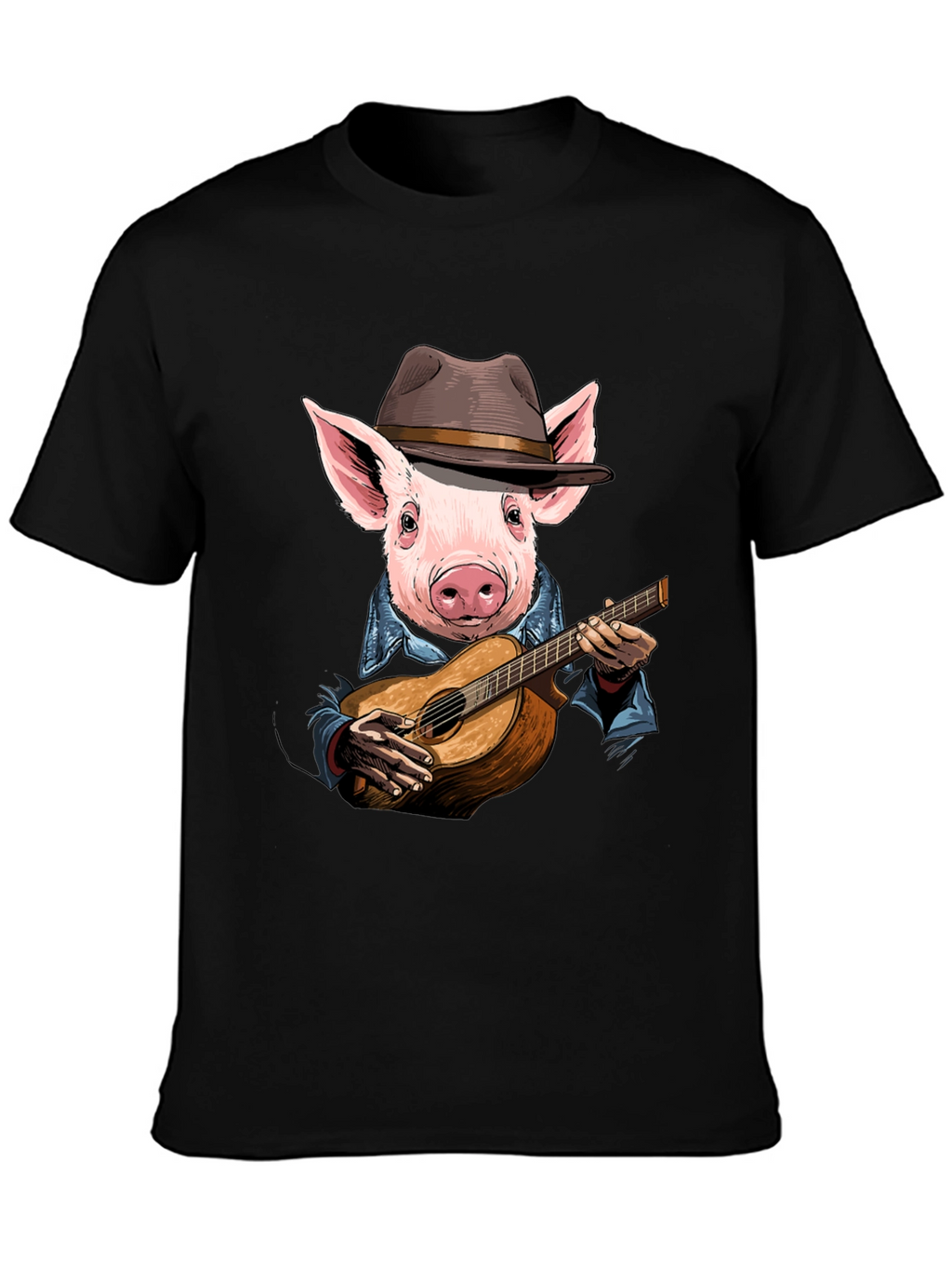 Pig Playing Guitar T-Shirt - Unique Animal Graphic Tee