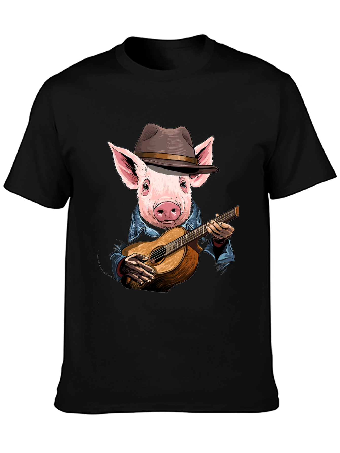Pig Playing Guitar T-Shirt - Unique Animal Graphic Tee