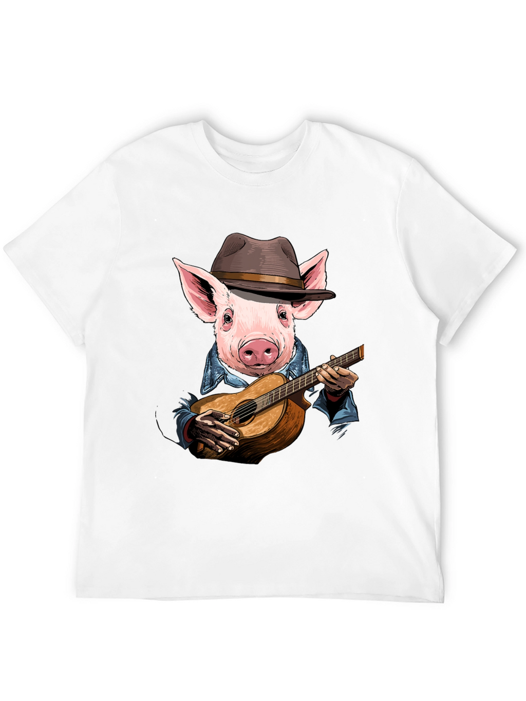 Pig Playing Guitar T-Shirt - Unique Animal Graphic Tee