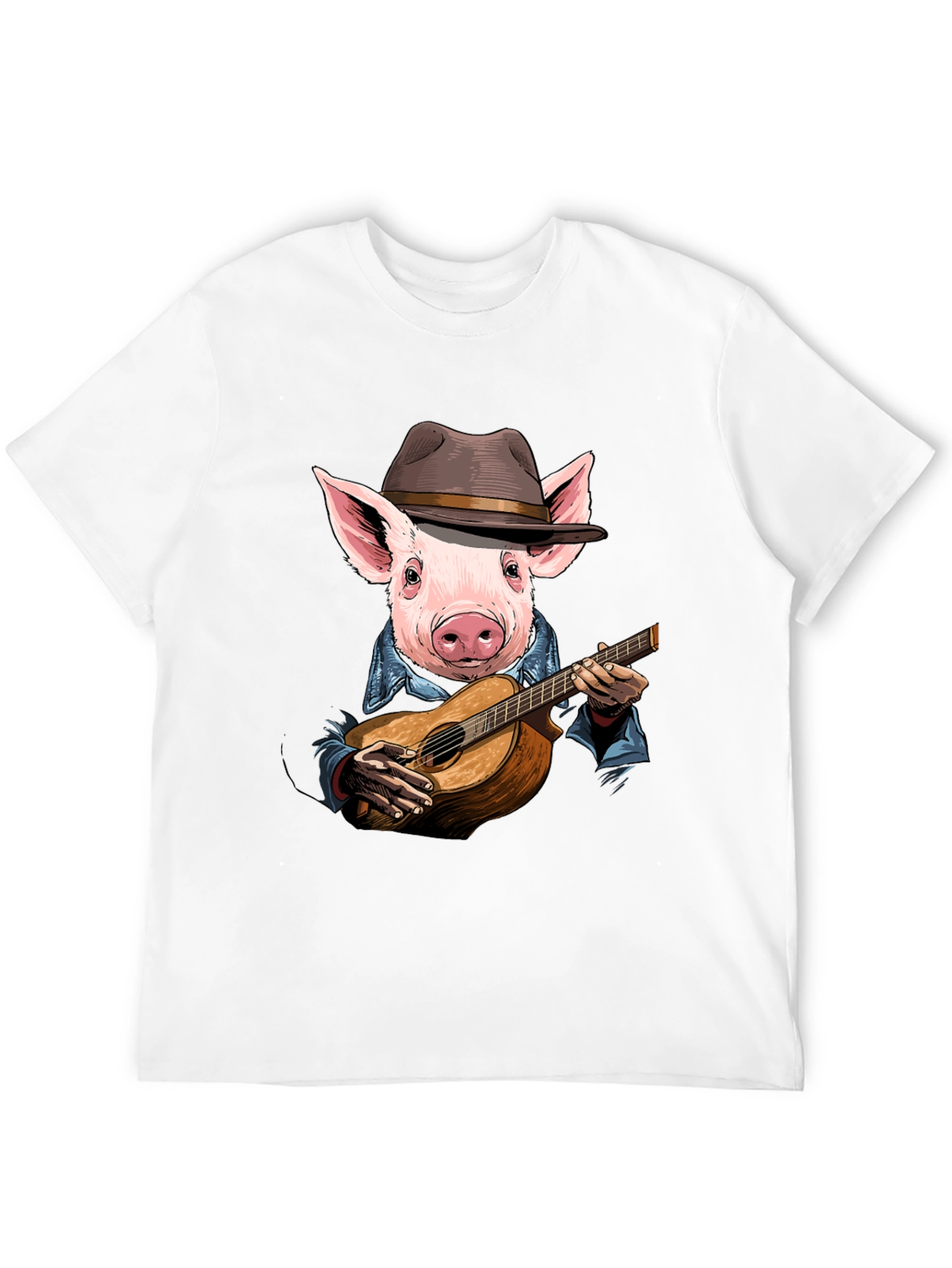 Pig Playing Guitar T-Shirt - Unique Animal Graphic Tee