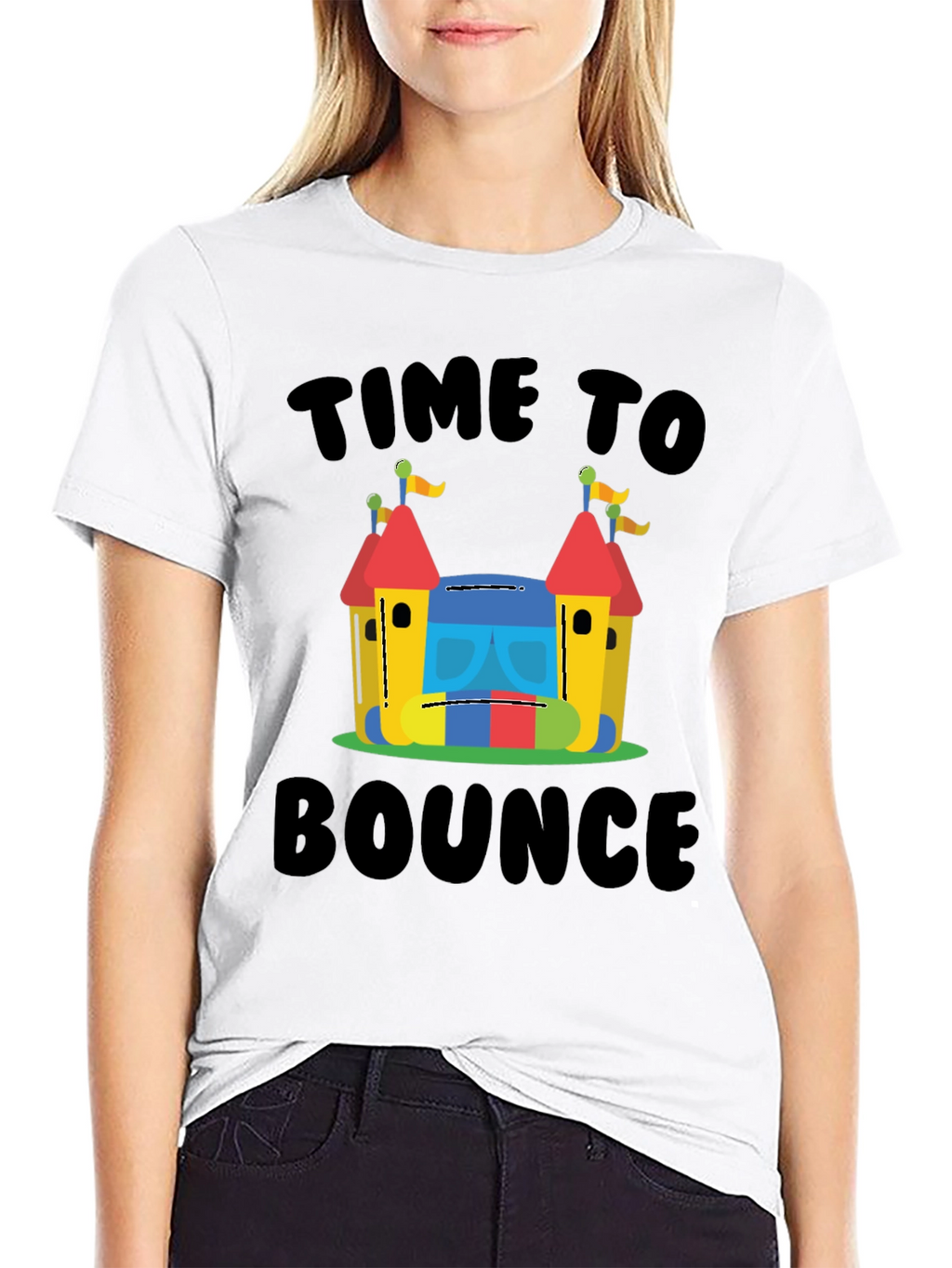 Time To Bounce T-Shirt - Fun Inflatable Castle Design