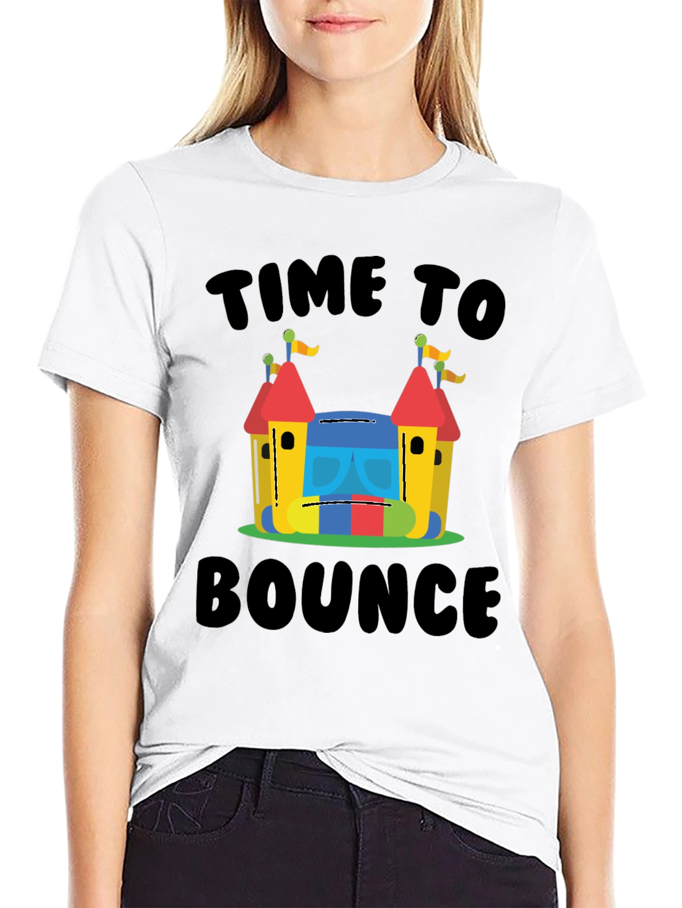 Time To Bounce T-Shirt - Fun Inflatable Castle Design