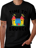 Time To Bounce T-Shirt - Fun Inflatable Castle Design