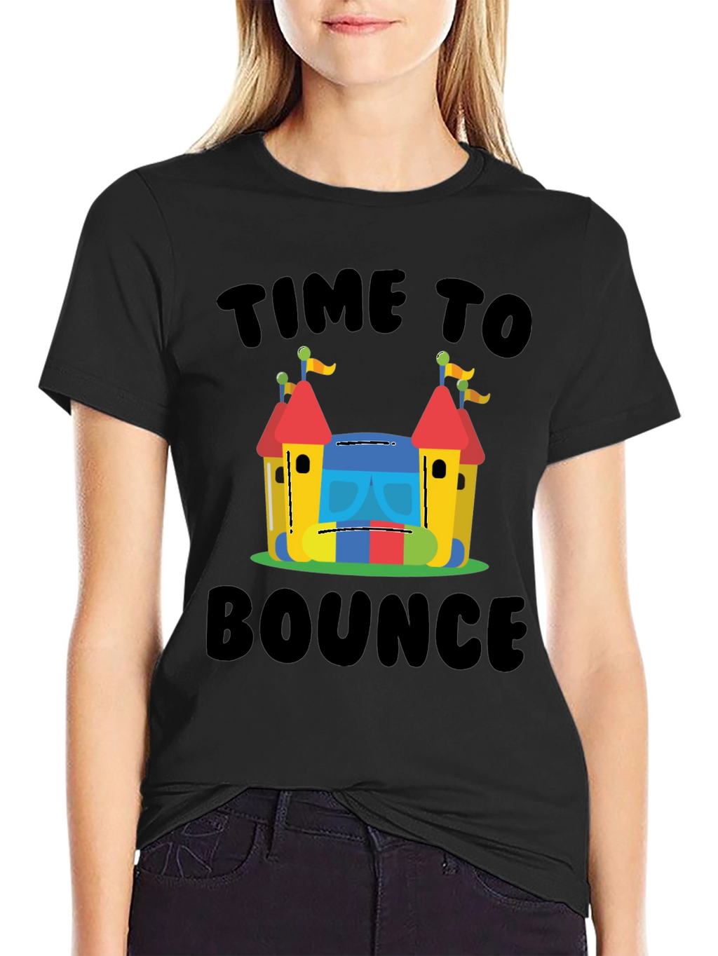 Time To Bounce T-Shirt - Fun Inflatable Castle Design