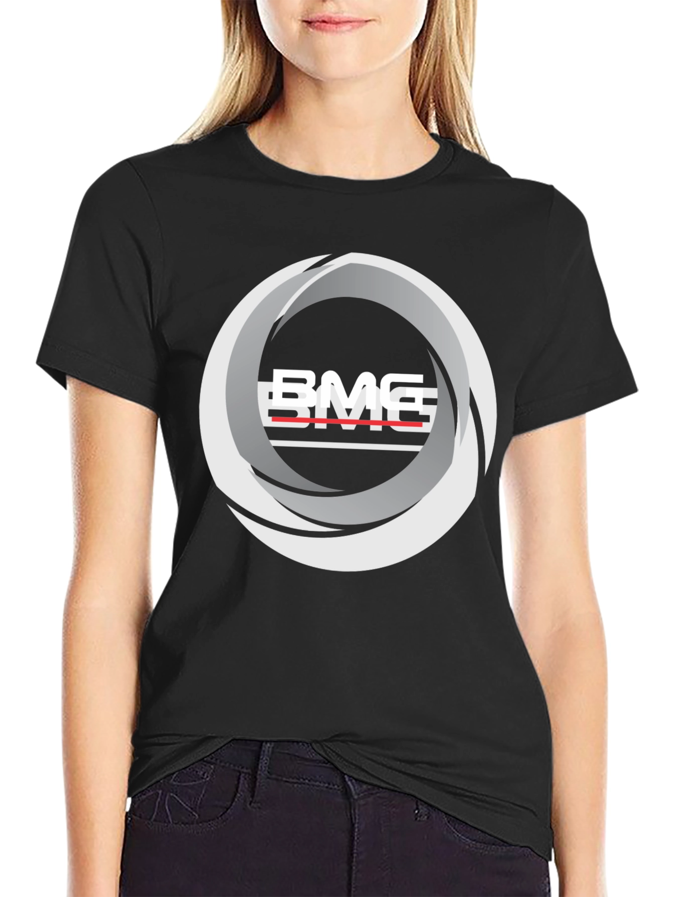 BMG Graphic Tee - Modern Streetwear Style - Black Cotton Blend
