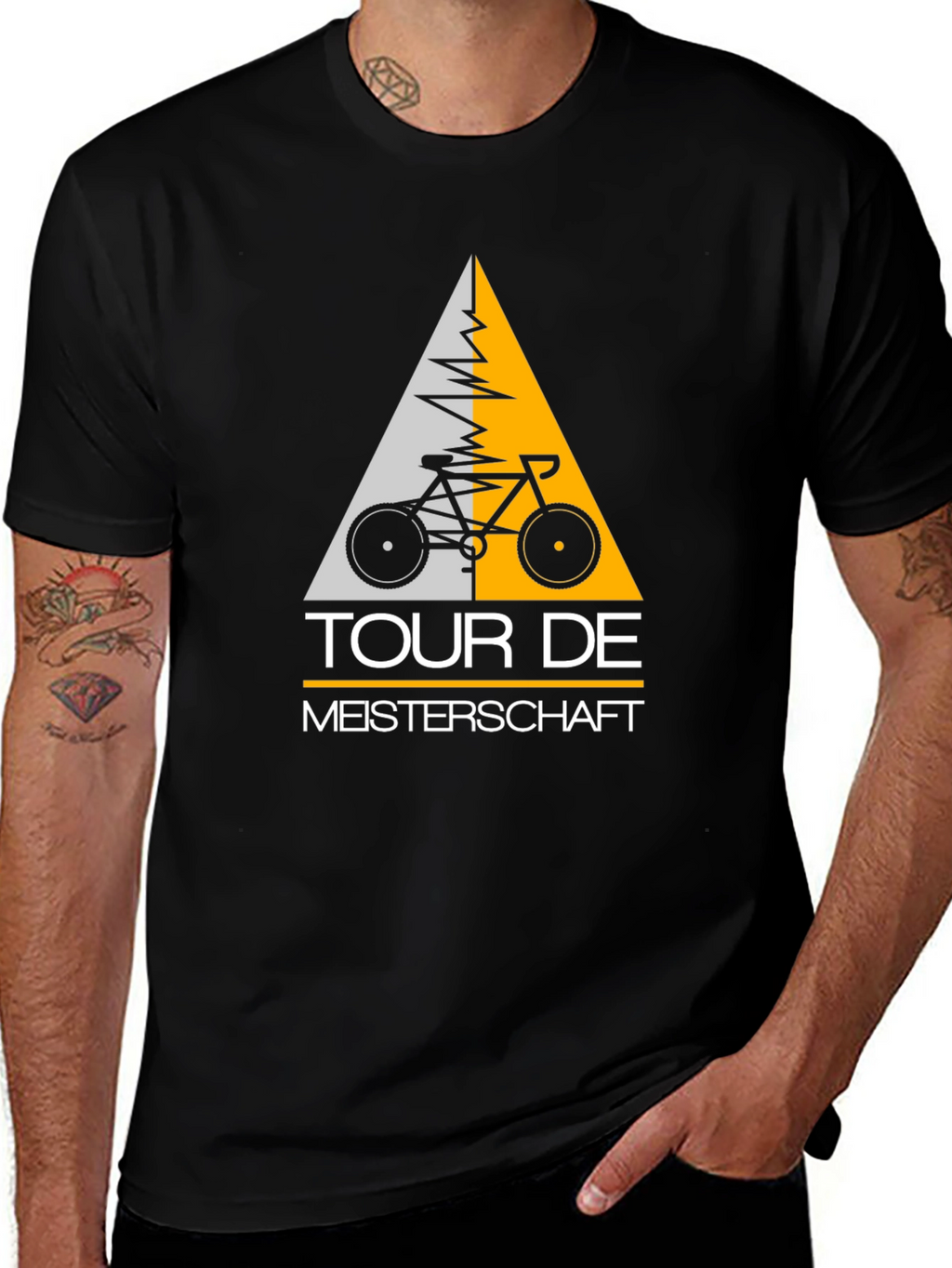 Tour De Meisterschaft Bicycle Graphic Tee - Black