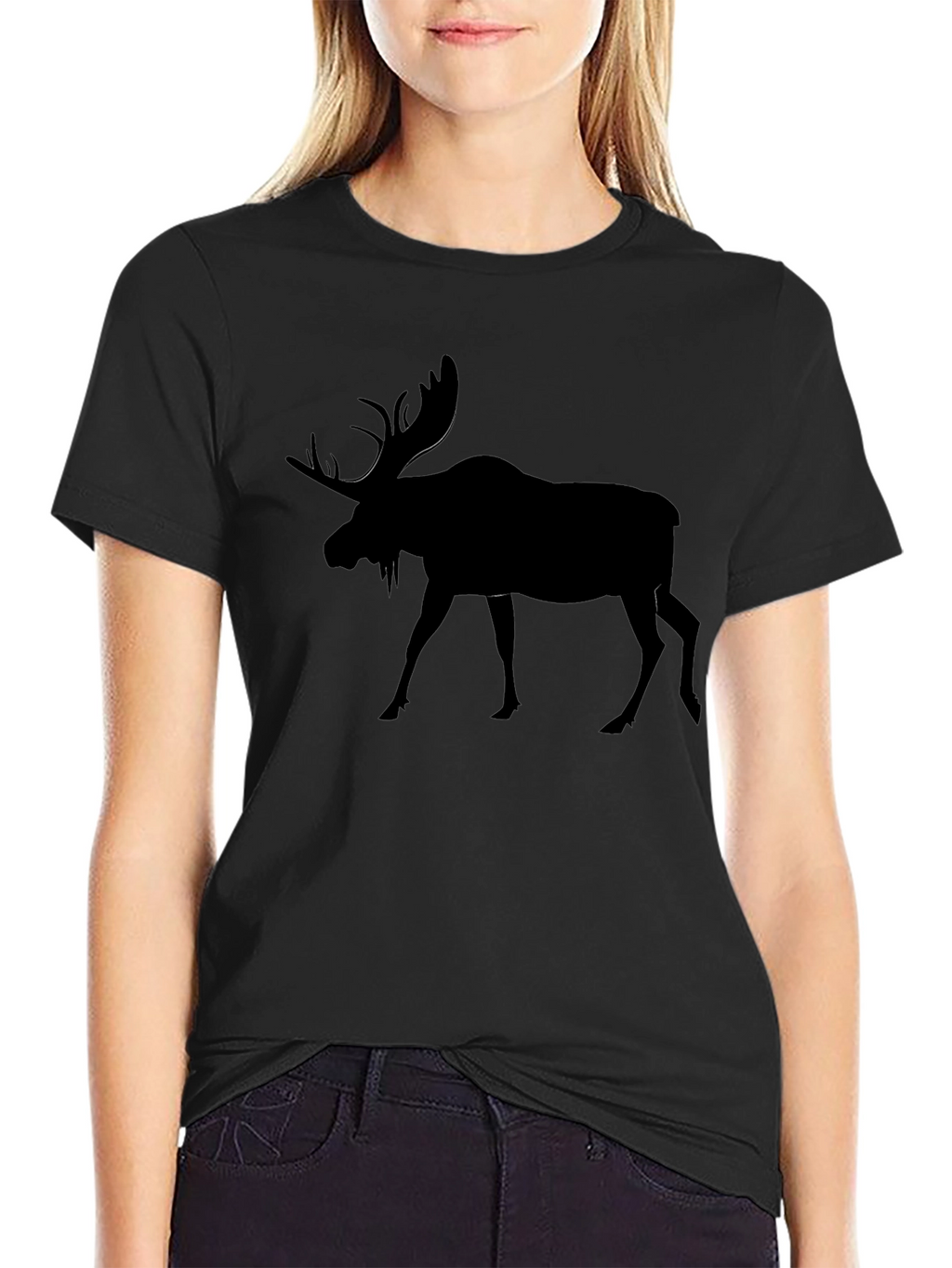 Moose Silhouette Black T-Shirt