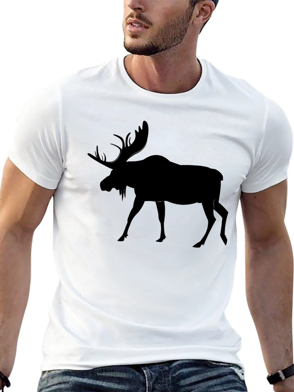 Moose Silhouette Black T-Shirt