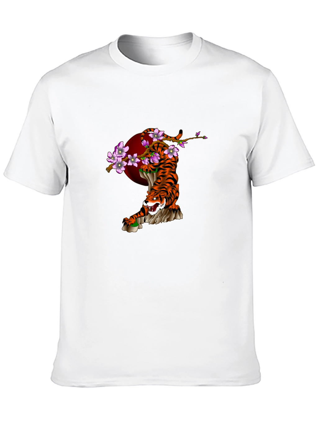 Tiger & Cherry Blossom Graphic T-Shirt