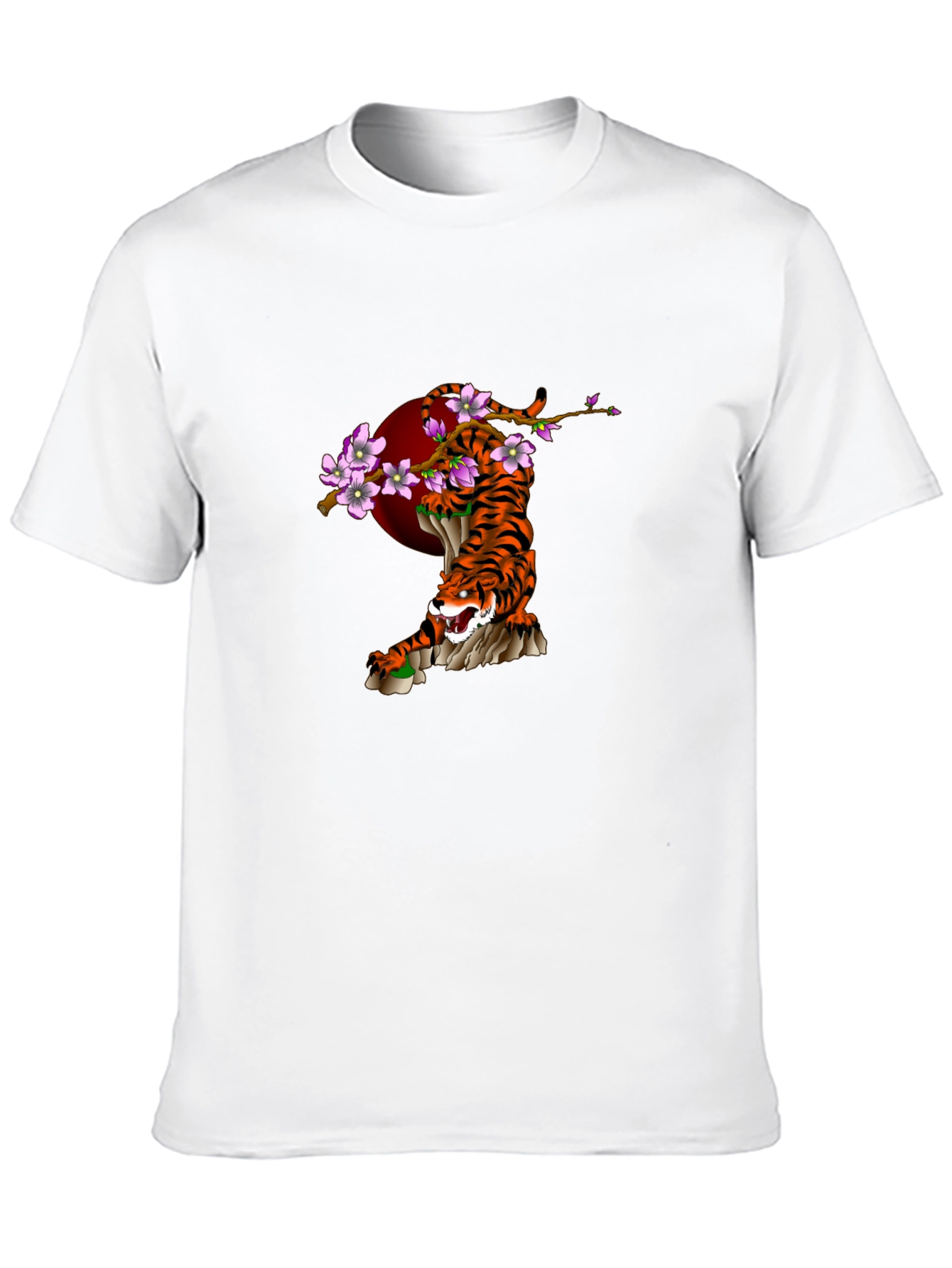 Tiger & Cherry Blossom Graphic T-Shirt