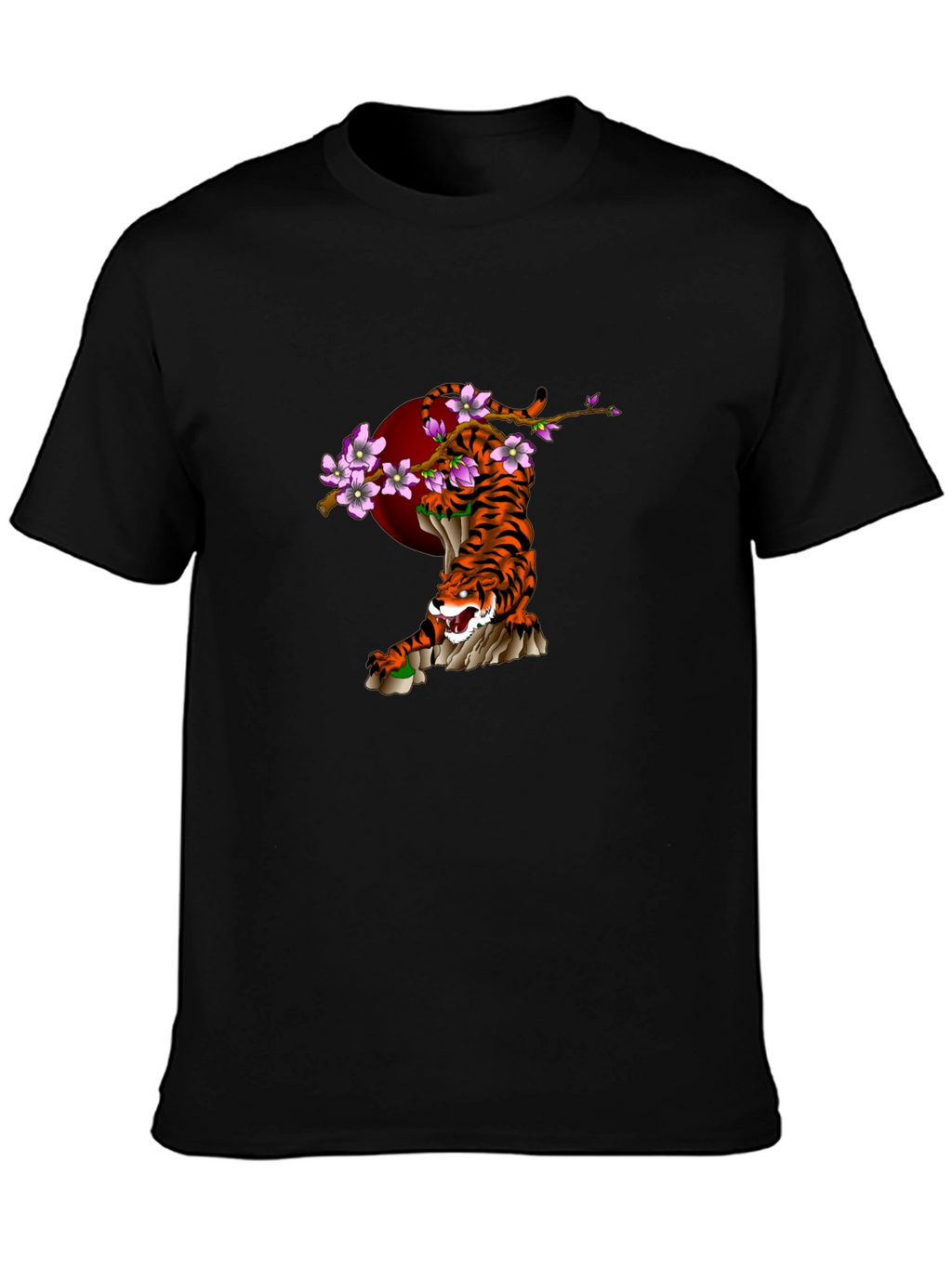 Tiger & Cherry Blossom Graphic T-Shirt