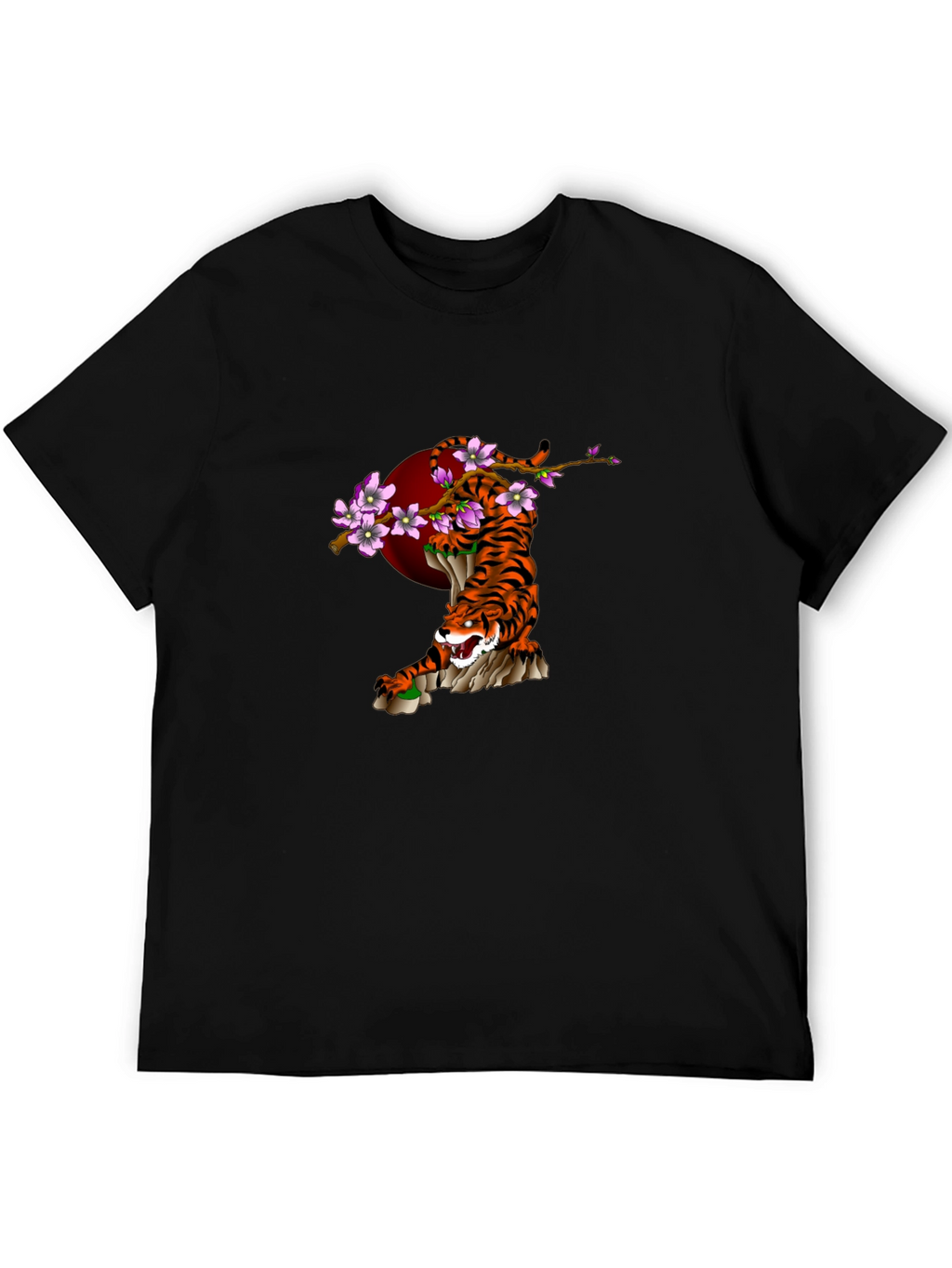 Tiger & Cherry Blossom Graphic T-Shirt