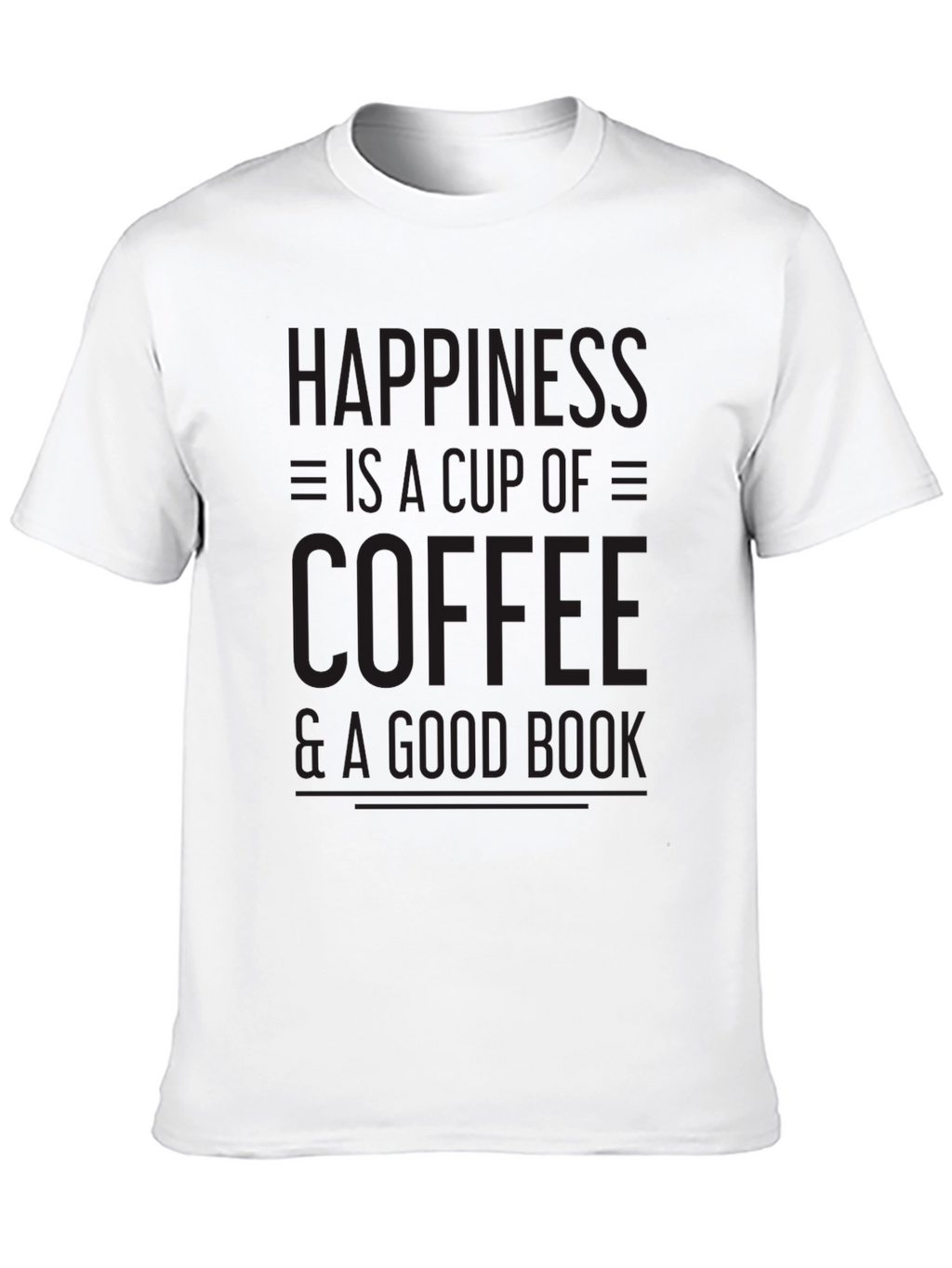 Coffee & Book Happiness Black T-Shirt