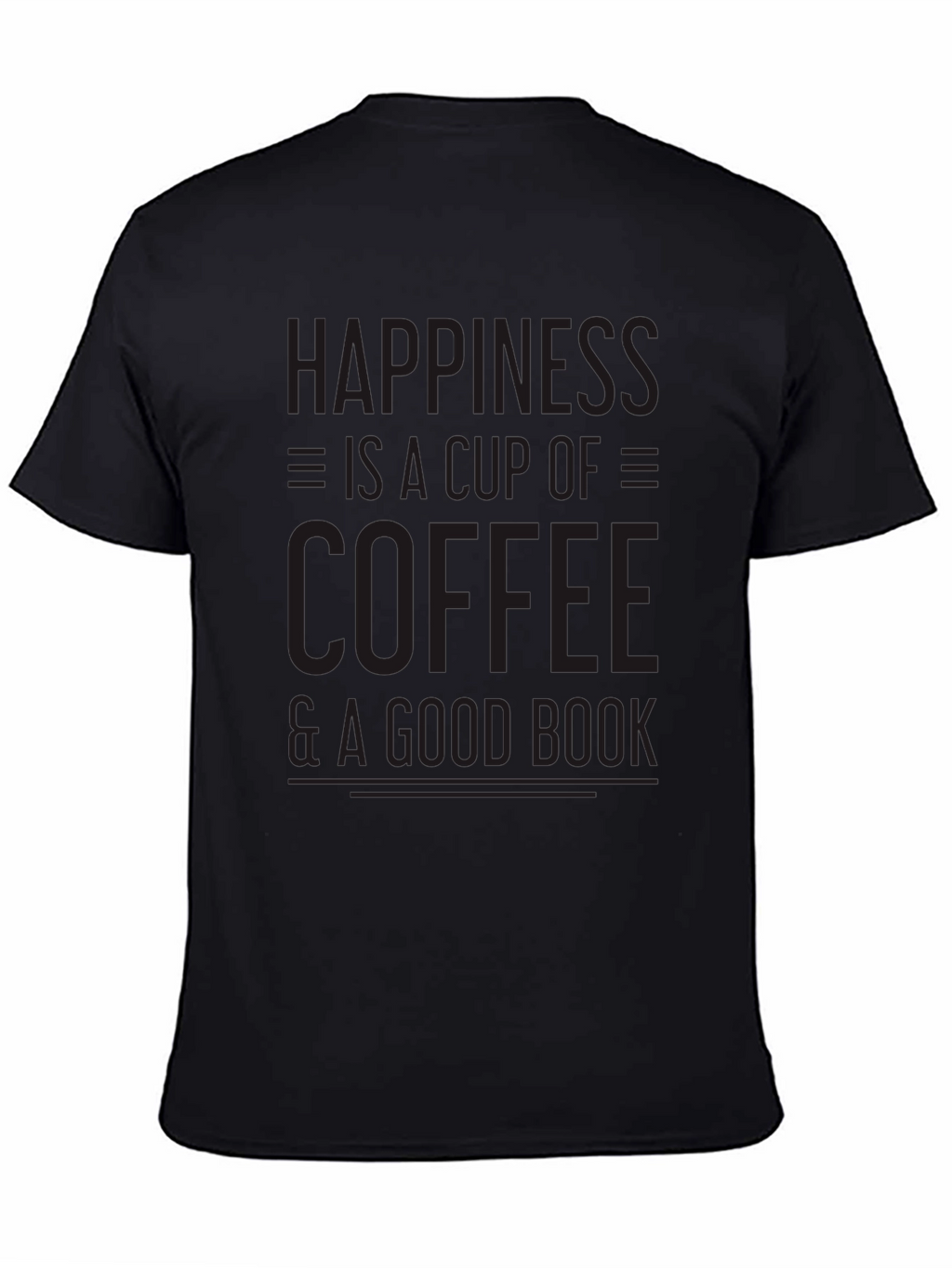 Coffee & Book Happiness Black T-Shirt