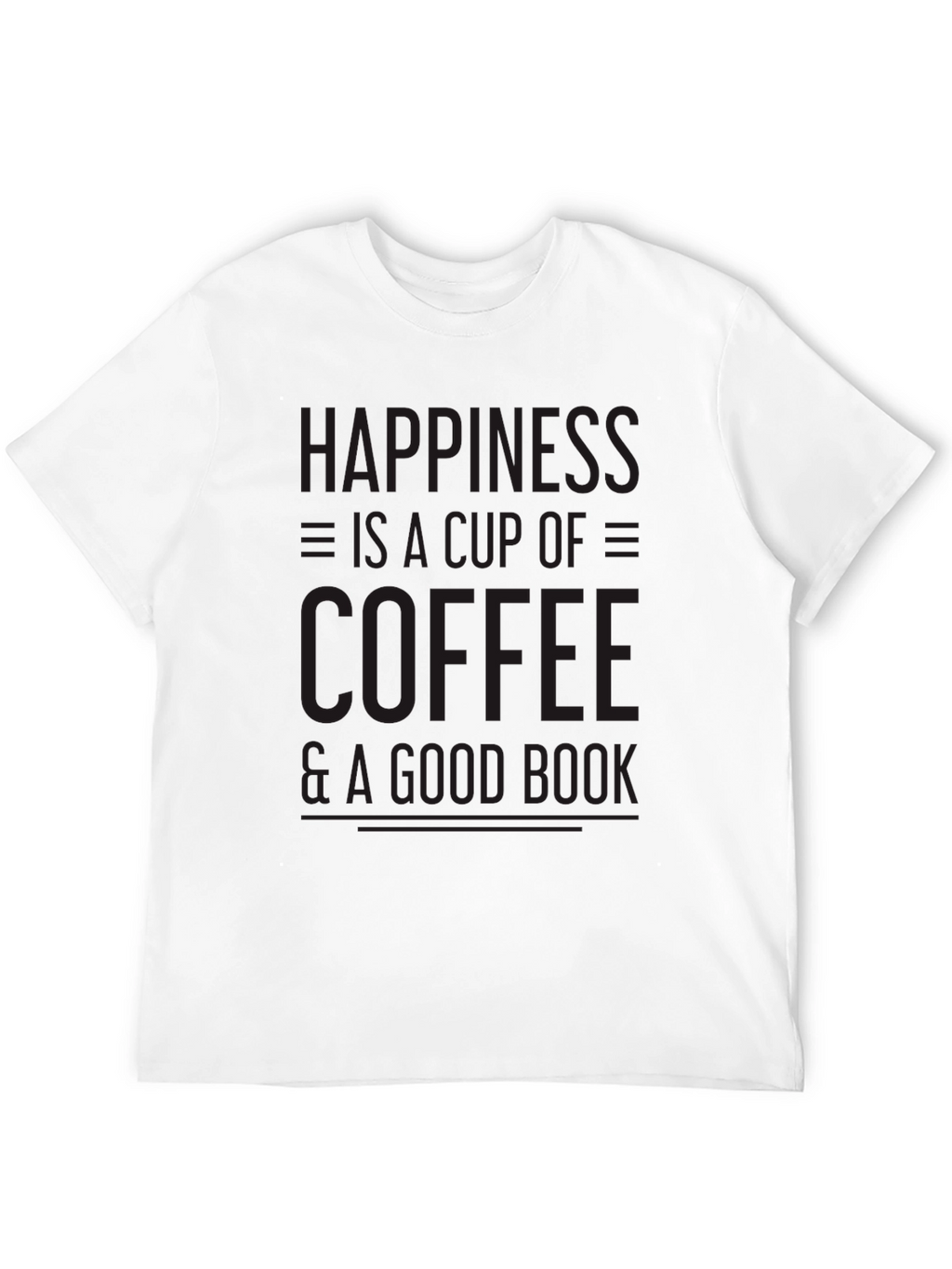 Coffee & Book Happiness Black T-Shirt