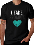 I Fade Prompts Graphic Tee - Black Cotton Blend