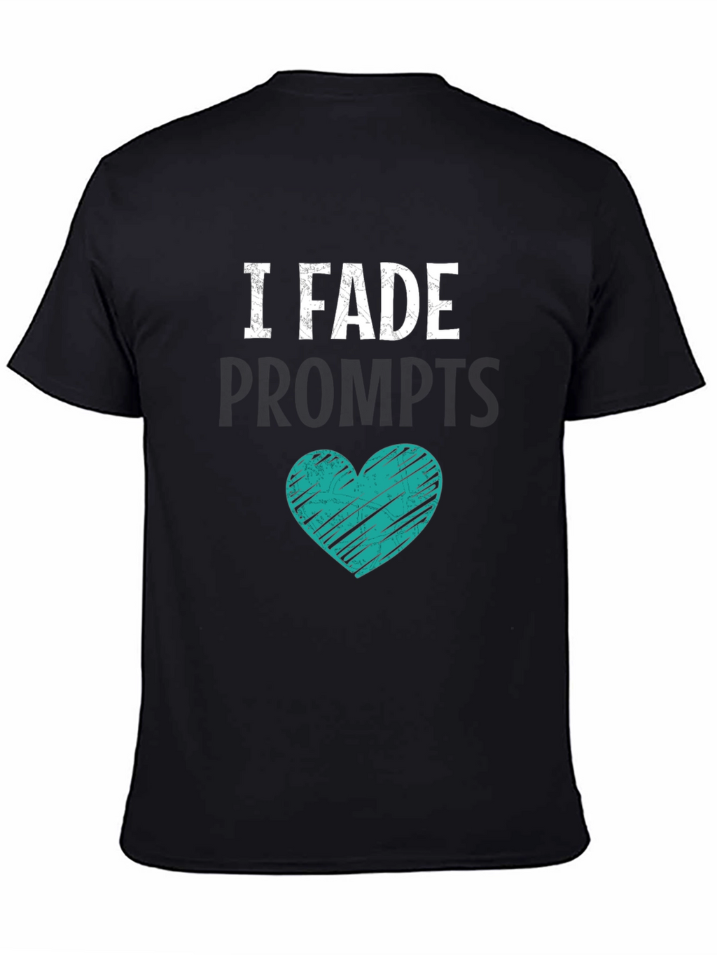 I Fade Prompts Graphic Tee - Black Cotton Blend