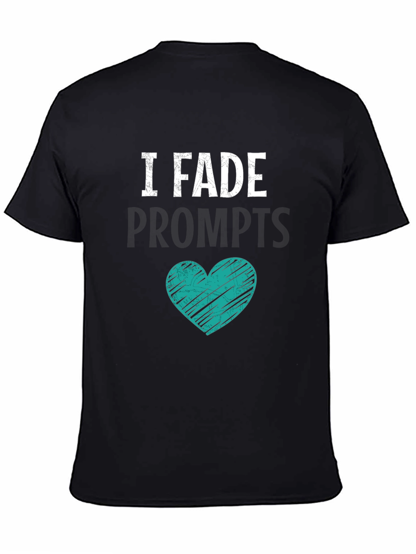 I Fade Prompts Graphic Tee - Black Cotton Blend
