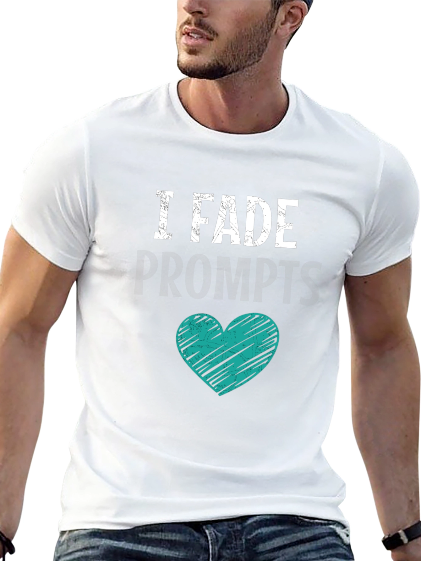 I Fade Prompts Graphic Tee - Black Cotton Blend