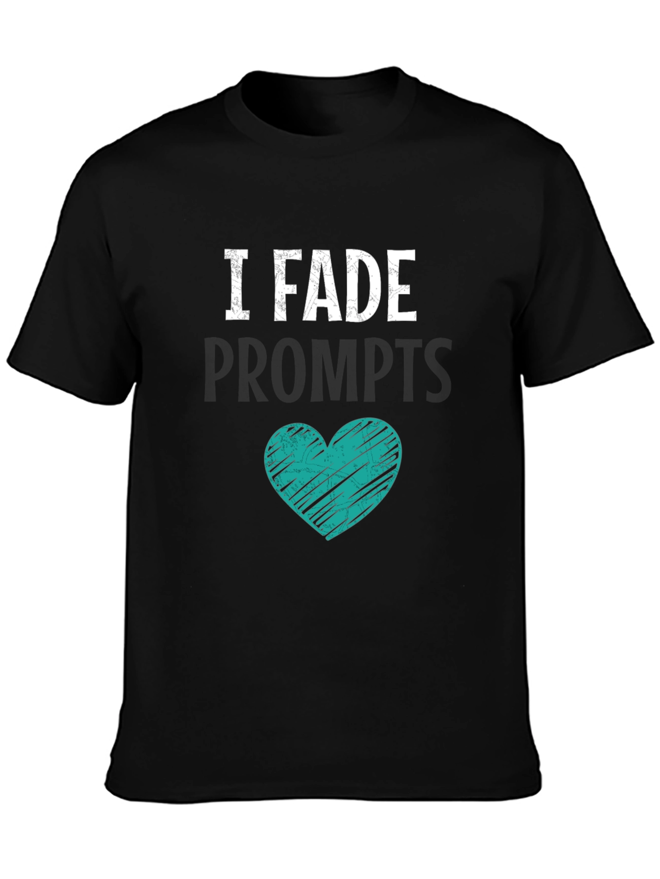 I Fade Prompts Graphic Tee - Black Cotton Blend