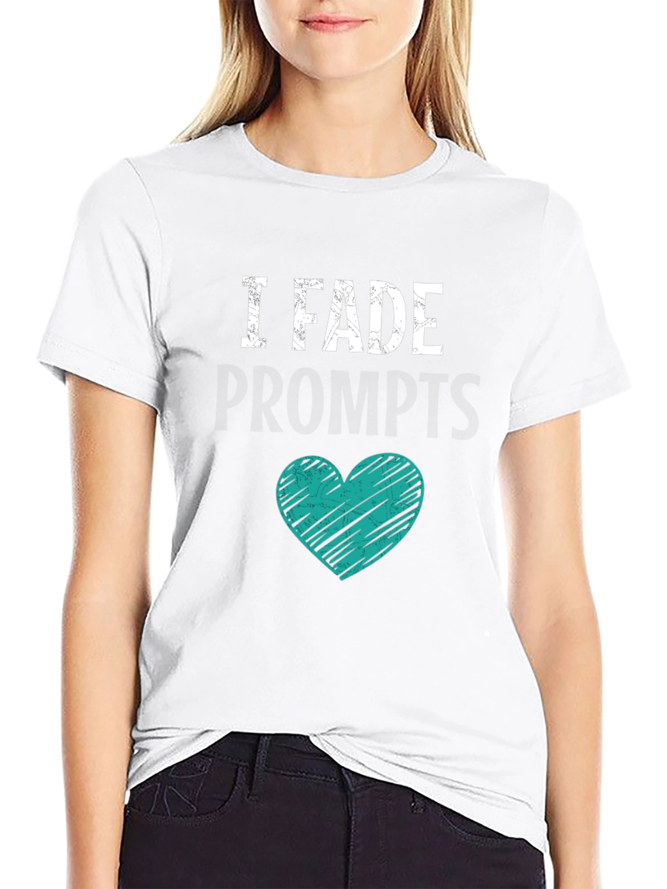 I Fade Prompts Graphic Tee - Black Cotton Blend