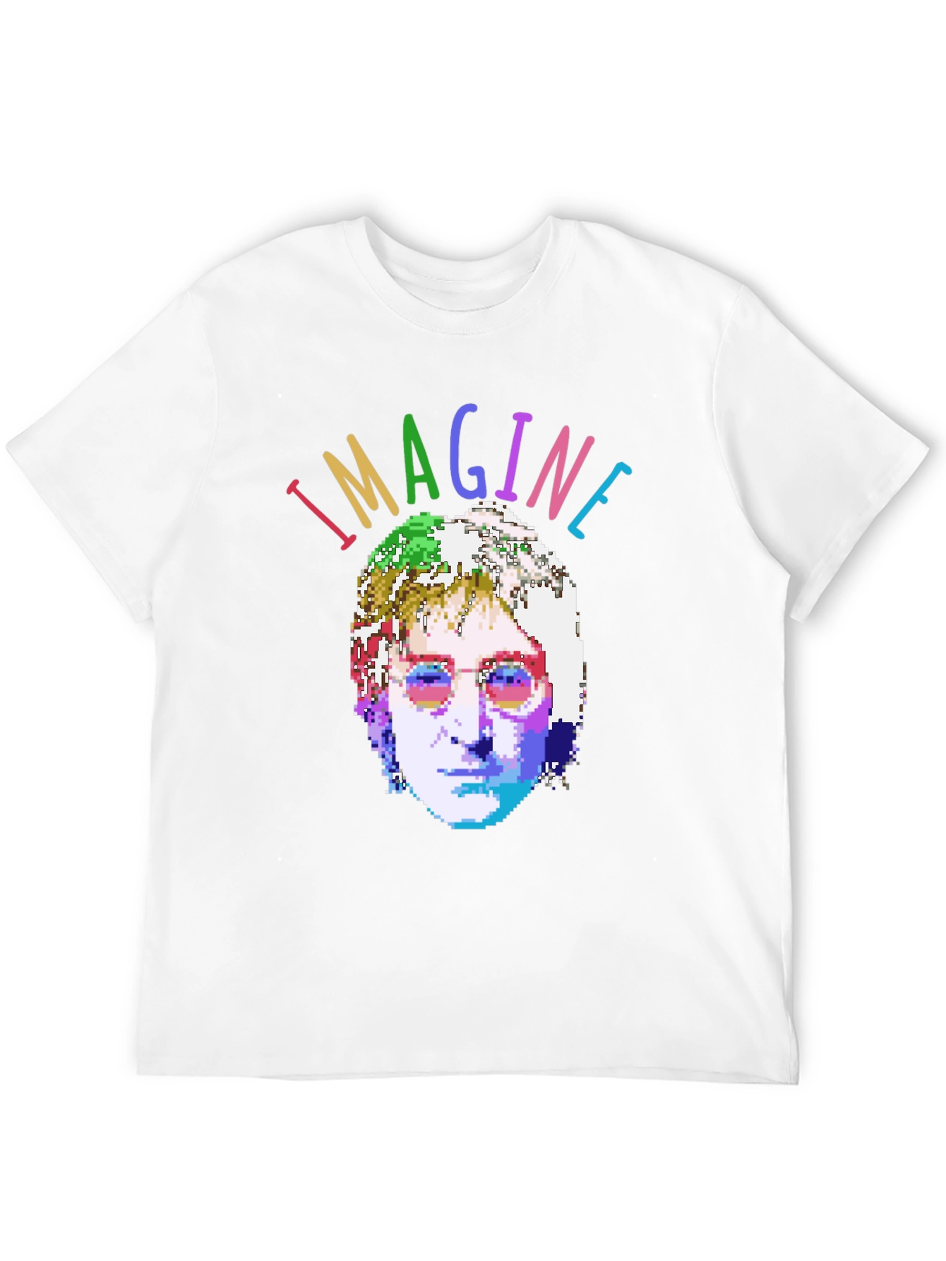 Imagine T-Shirt - Pixelated John Lennon Graphic Tee