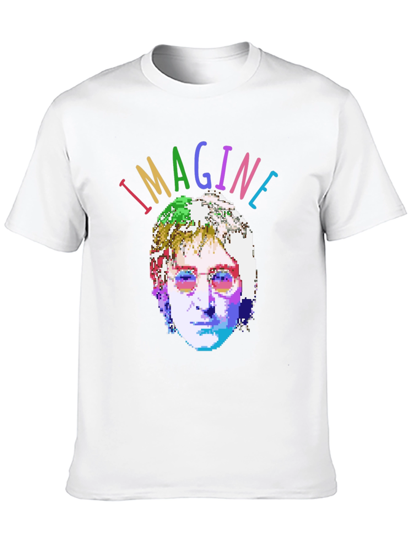 Imagine T-Shirt - Pixelated John Lennon Graphic Tee