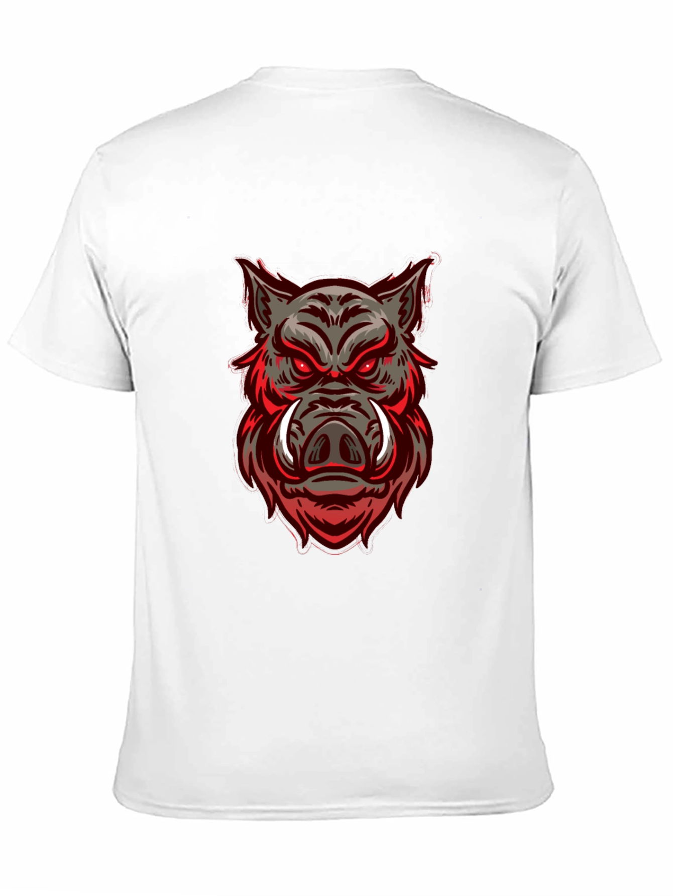 Boar Graphic Print Black Crew Neck T-Shirt