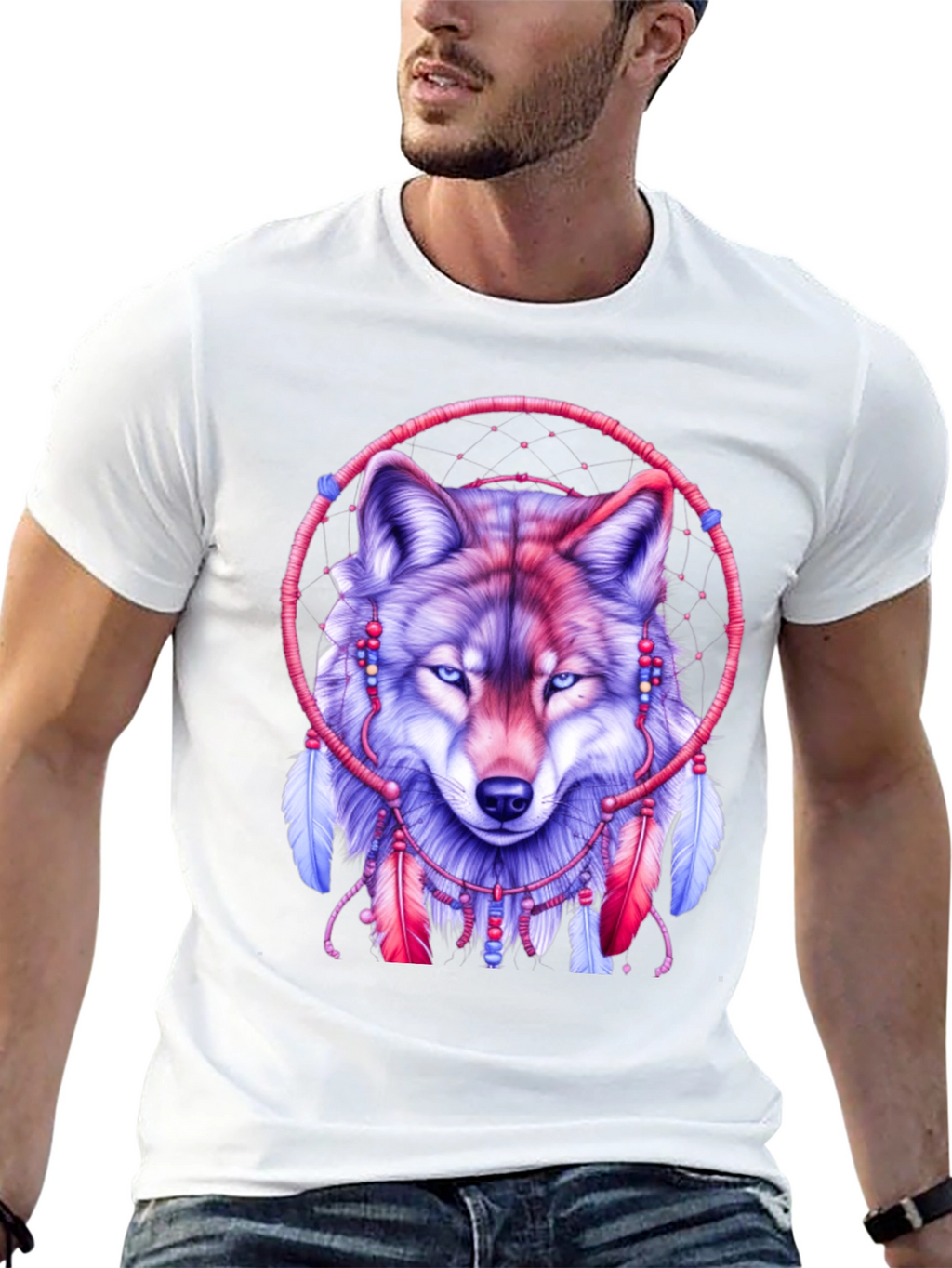 Wolf Dreamcatcher Graphic T-Shirt