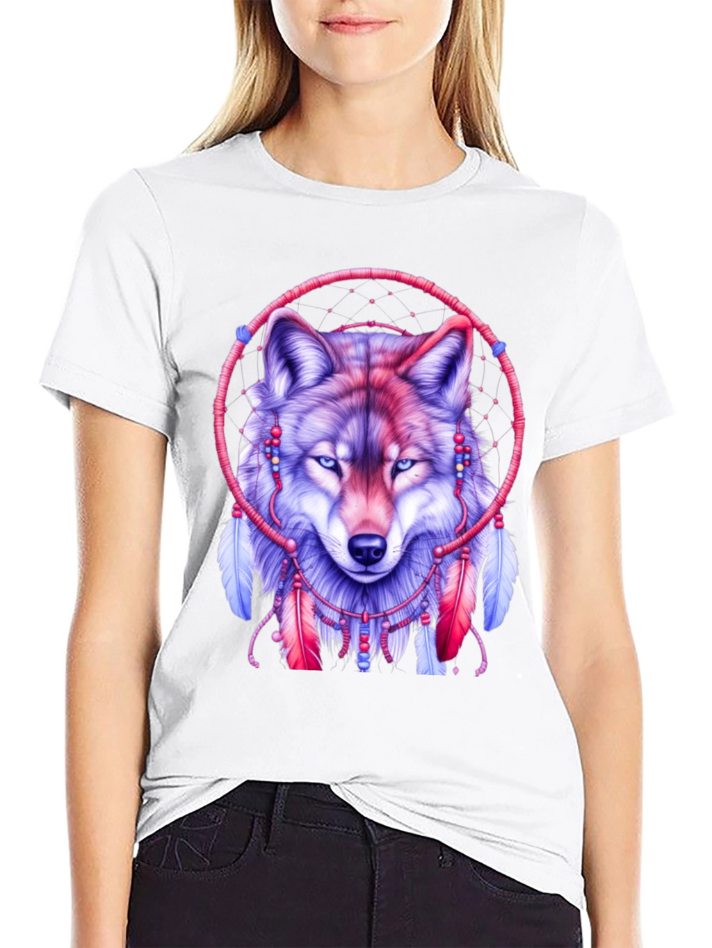 Wolf Dreamcatcher Graphic T-Shirt