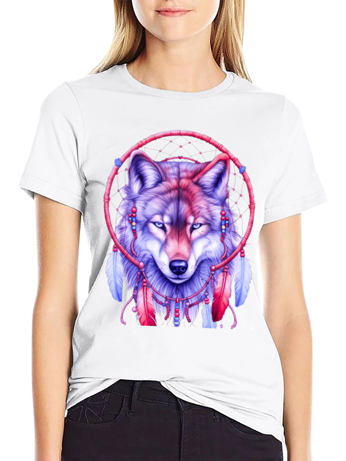 Wolf Dreamcatcher Graphic T-Shirt