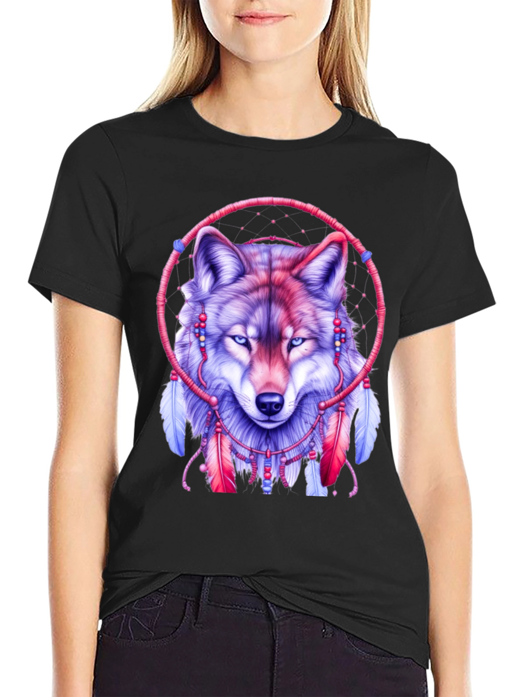 Wolf Dreamcatcher Graphic T-Shirt