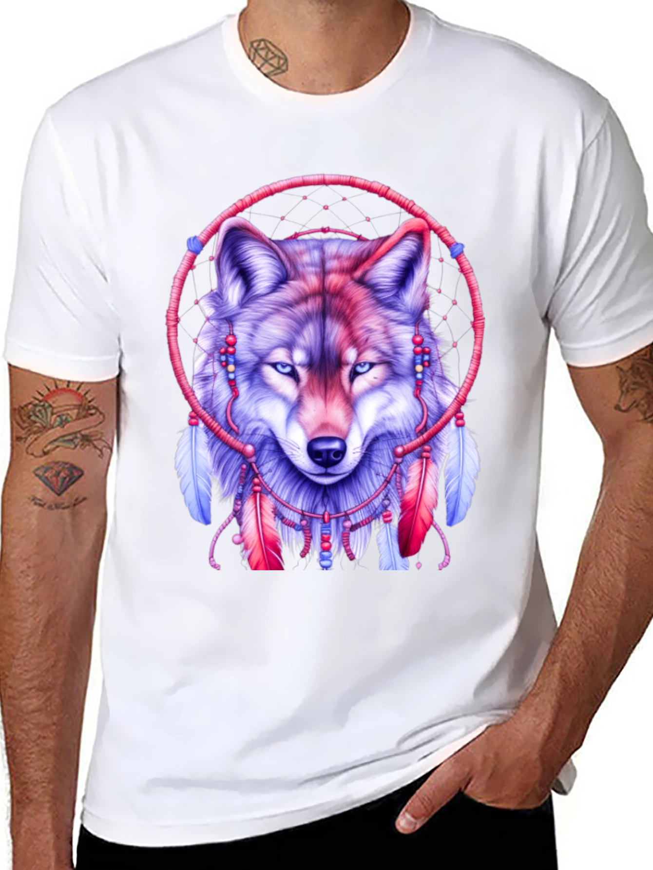 Wolf Dreamcatcher Graphic T-Shirt