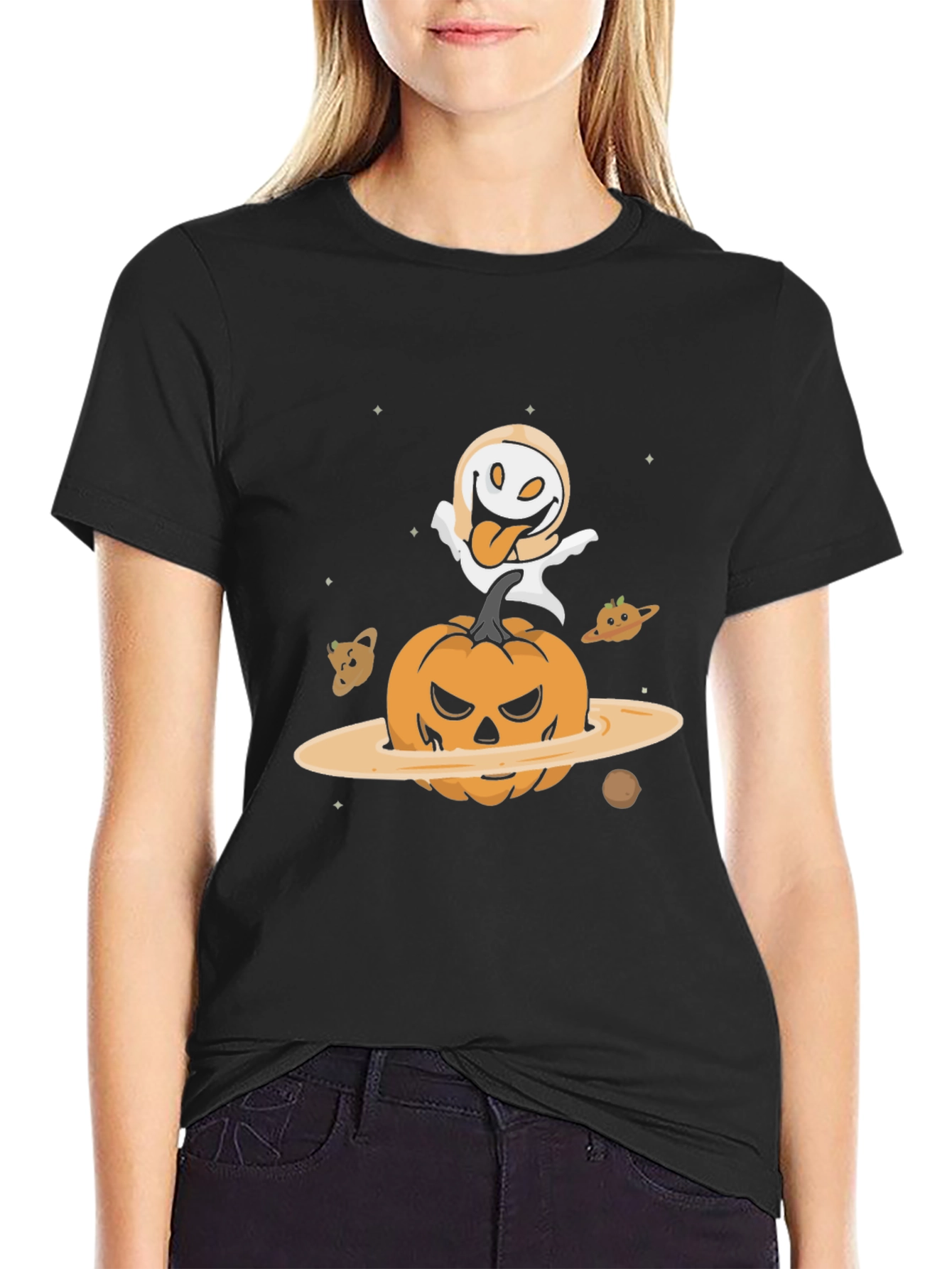 Halloween Pumpkin Planet Graphic Tee