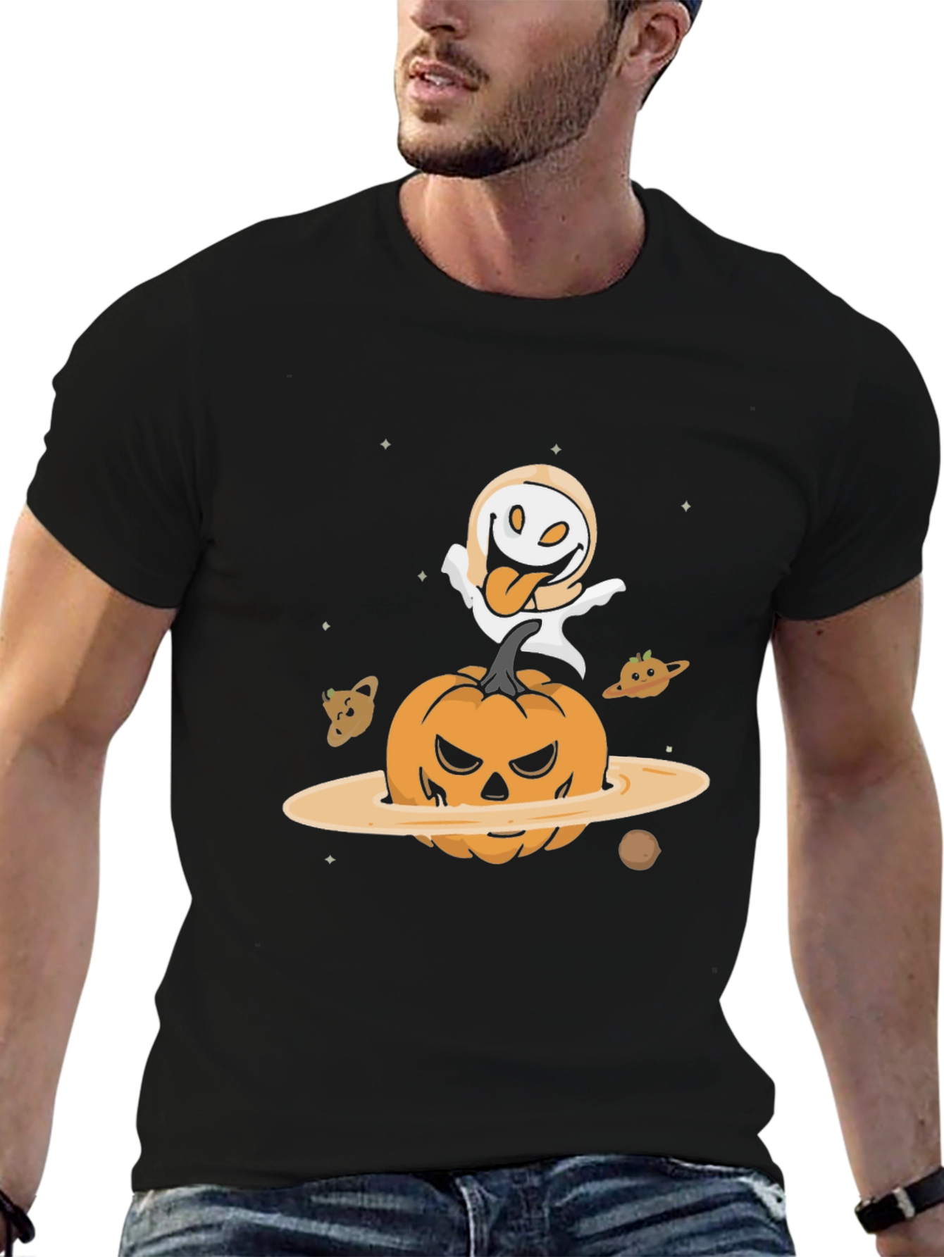 Halloween Pumpkin Planet Graphic Tee