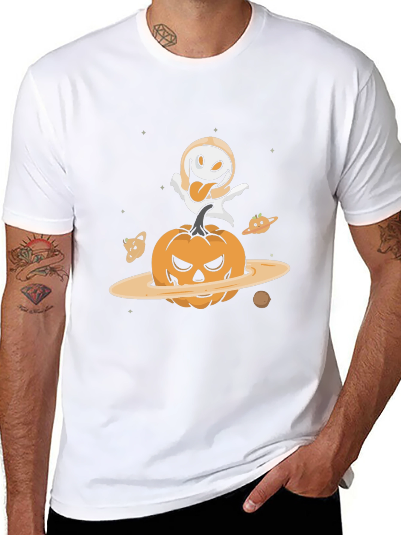 Halloween Pumpkin Planet Graphic Tee