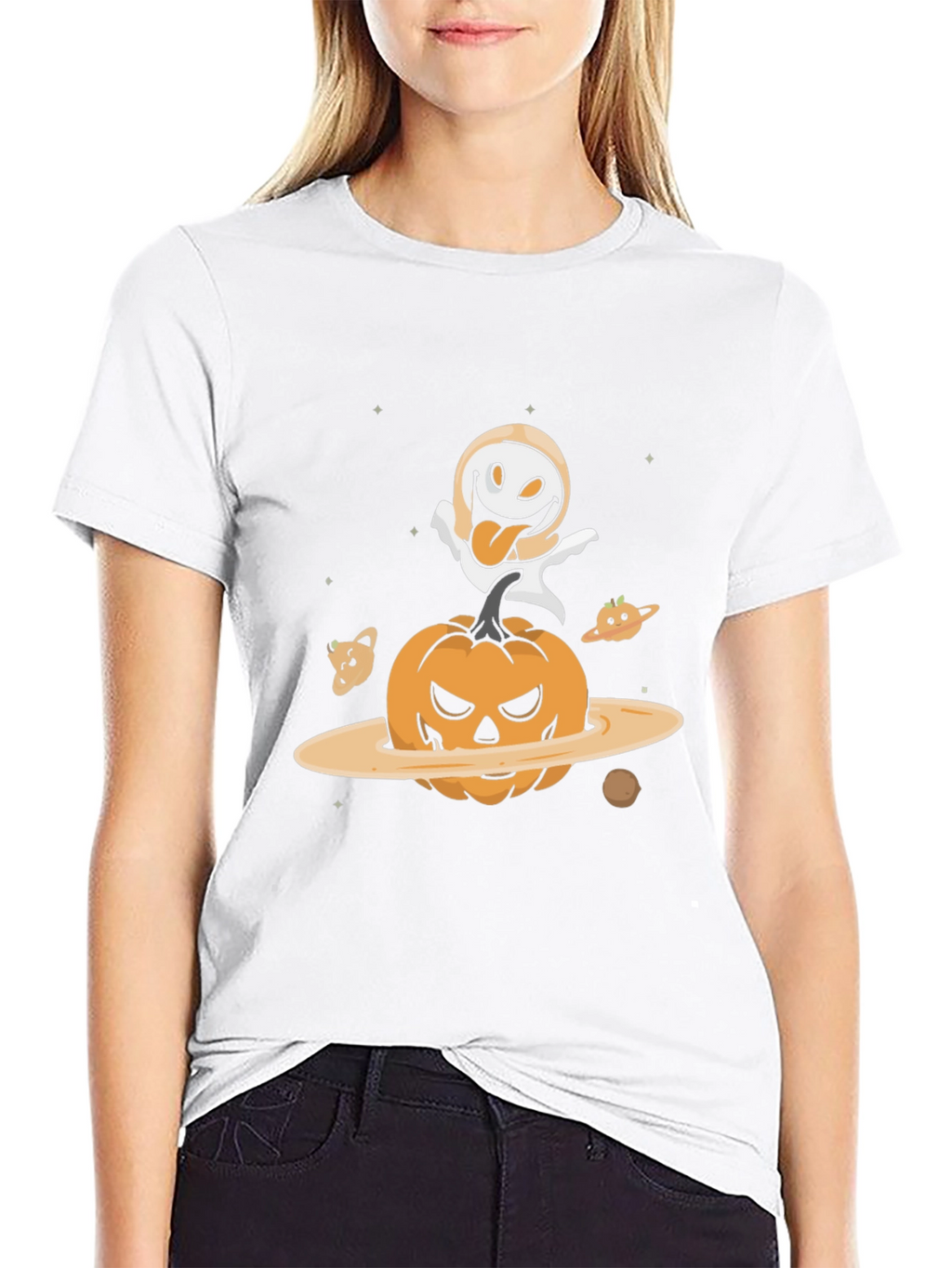 Halloween Pumpkin Planet Graphic Tee