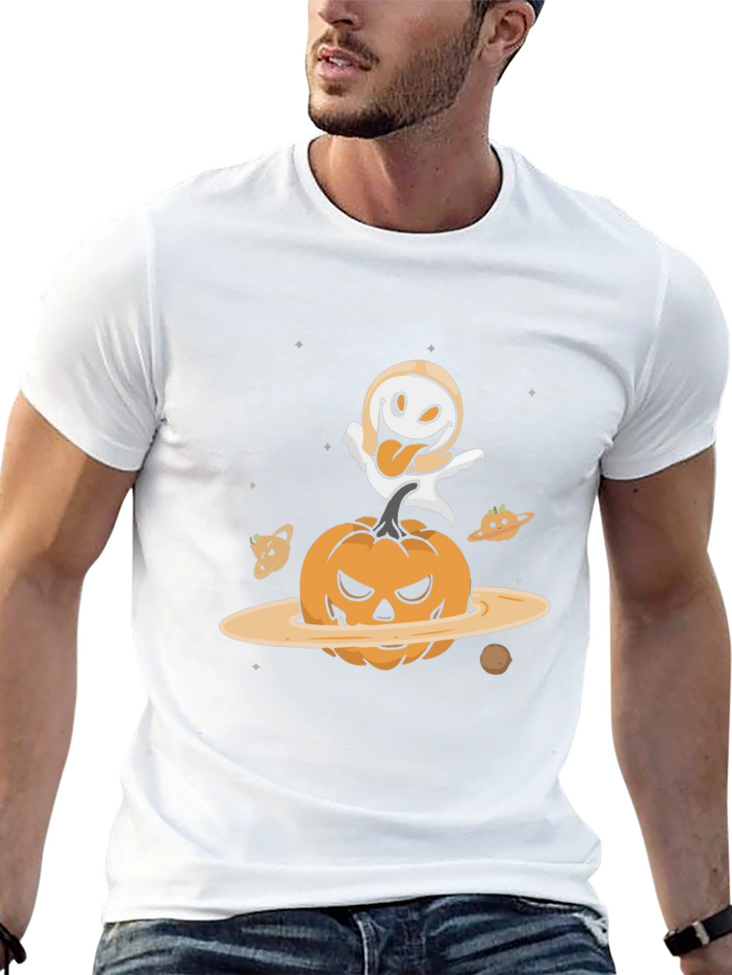 Halloween Pumpkin Planet Graphic Tee